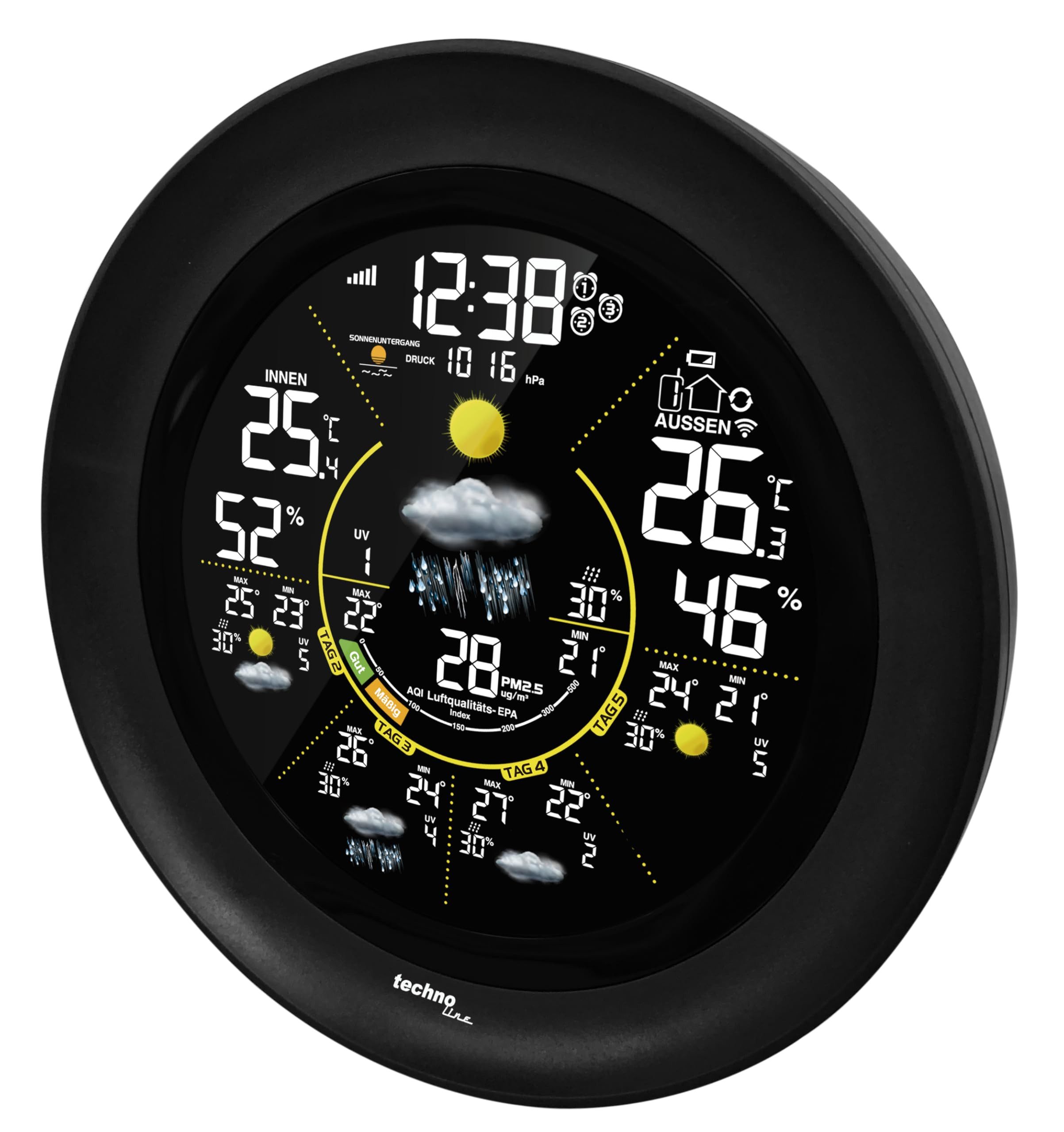 technoline WD 3040 Wetterstation (App-gesteuerte Wetterstation mit 5-Tage-Vorhersage)