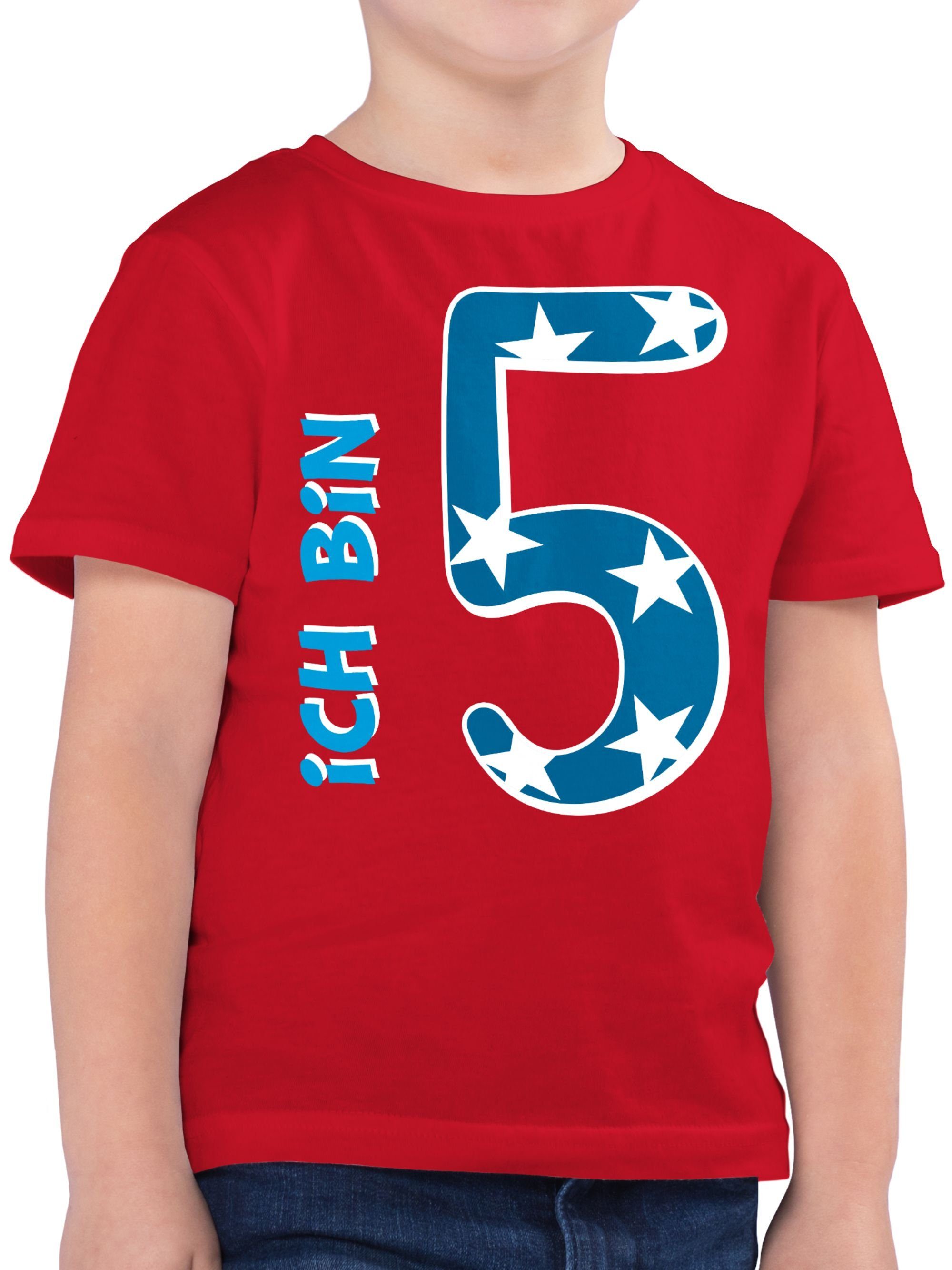 Shirtracer T-Shirt Ich bin fünf Rot Geburtstag 5. 2
