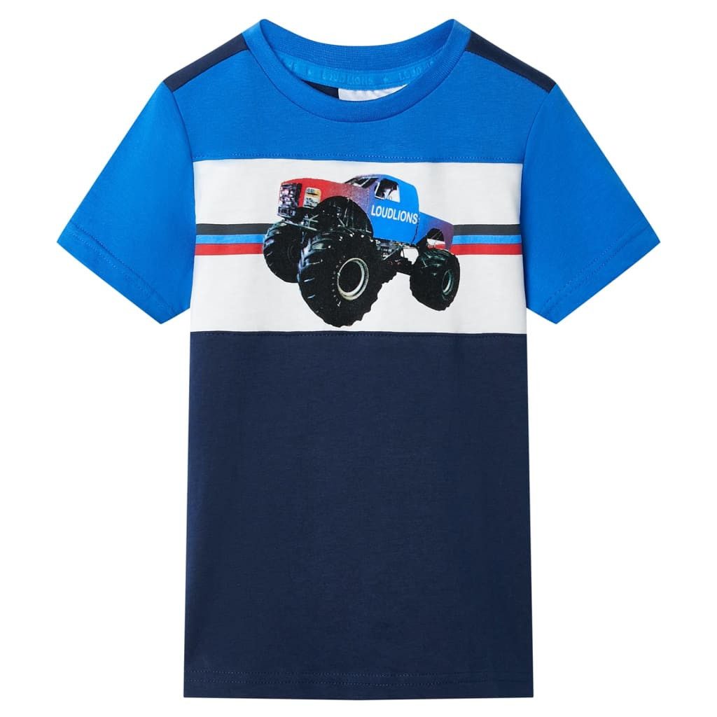 T-Shirt Kinder-T-Shirt Blau und Marineblau 128