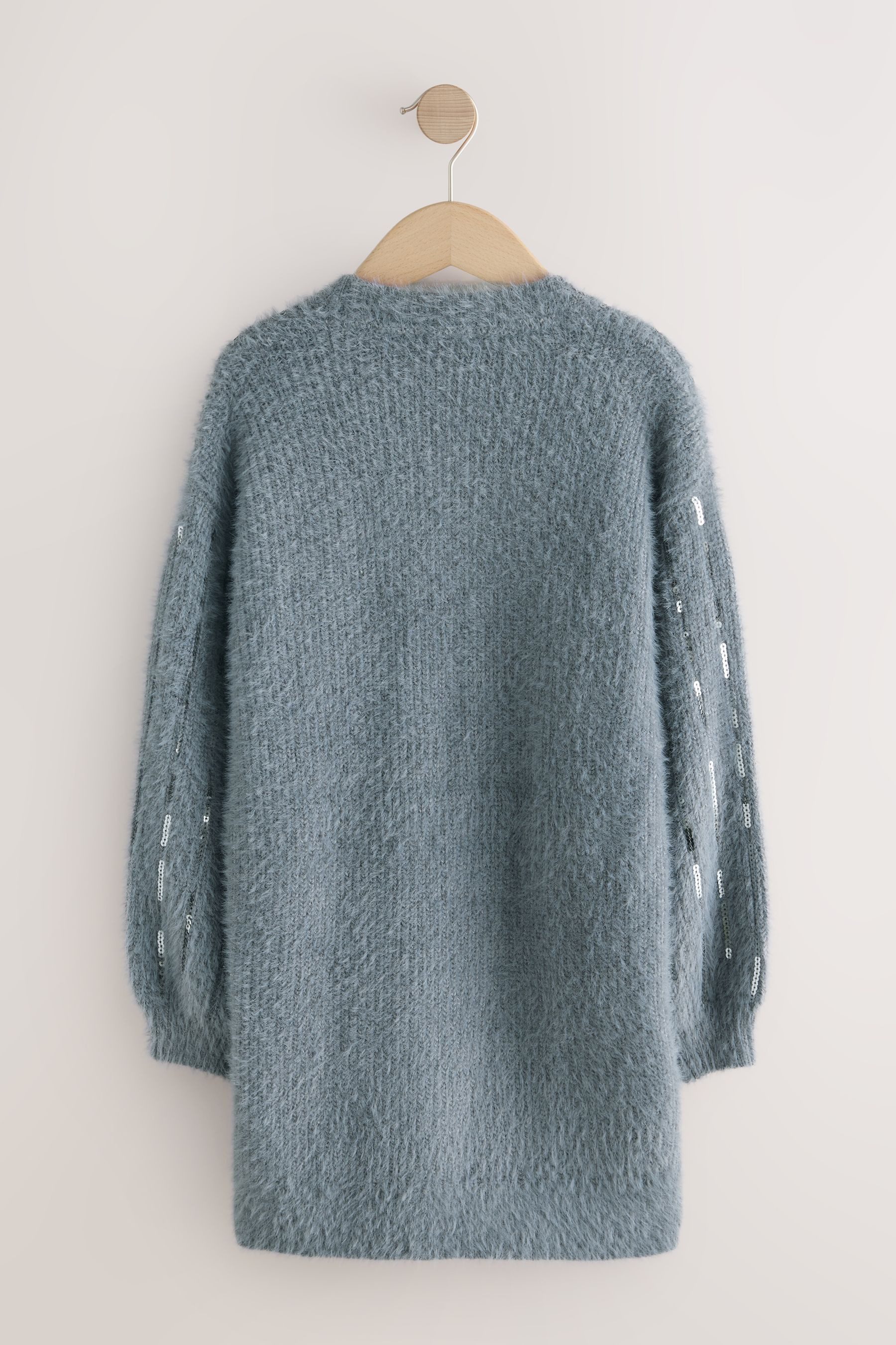 Next Strickkleid Gestreiftes Weihnachtspulloverkleid mit Pailletten (1-tlg)