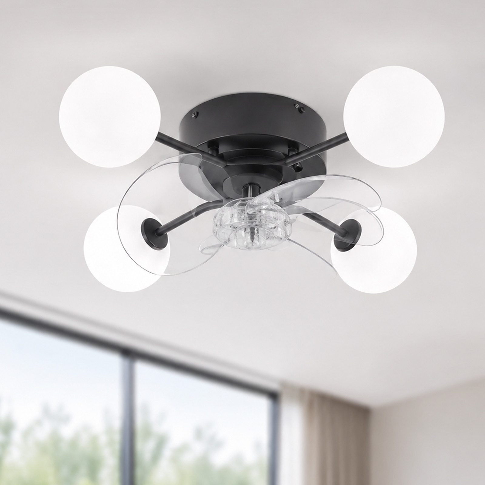ZMH Deckenventilator mit Beleuchtung G9 - Leise Deckenleuchte Mit Ventilator, Fernbedienung 6 Geschwindigkeiten Timer Schlafzimmer Lampe