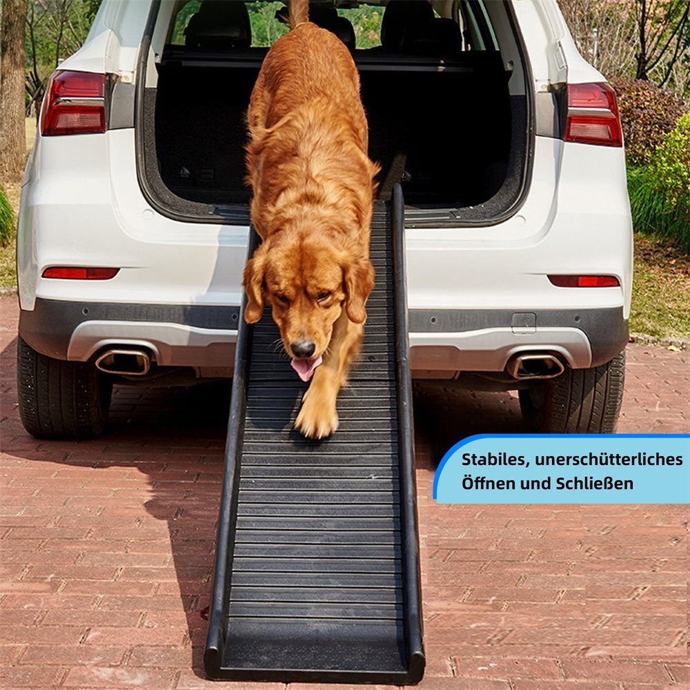 Mucola Hunderampe Hunderampe klappbar Teleskop Einstiegshilfe Hundetreppe Tiertreppe (Stück, 1-St., Rampe), belastbar bis 90 kg