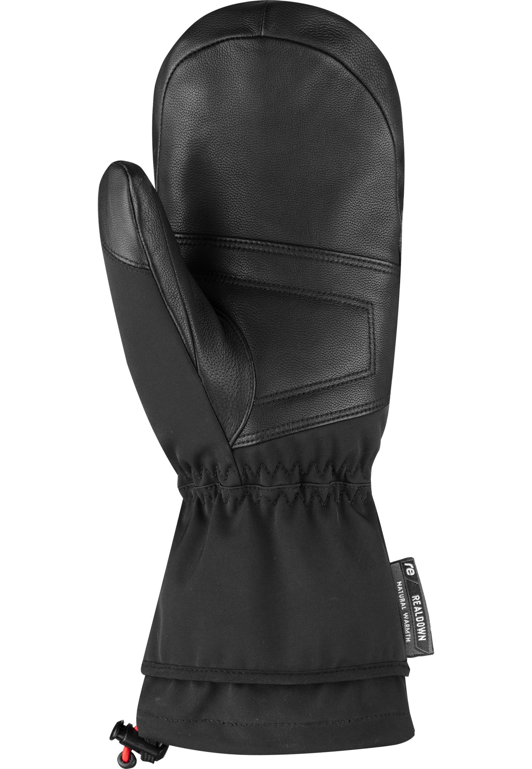 höchster Reusch schwarz-silberfarben Spirit Down Mitten Fäustlinge GORE-TEX mit Wärmestufe