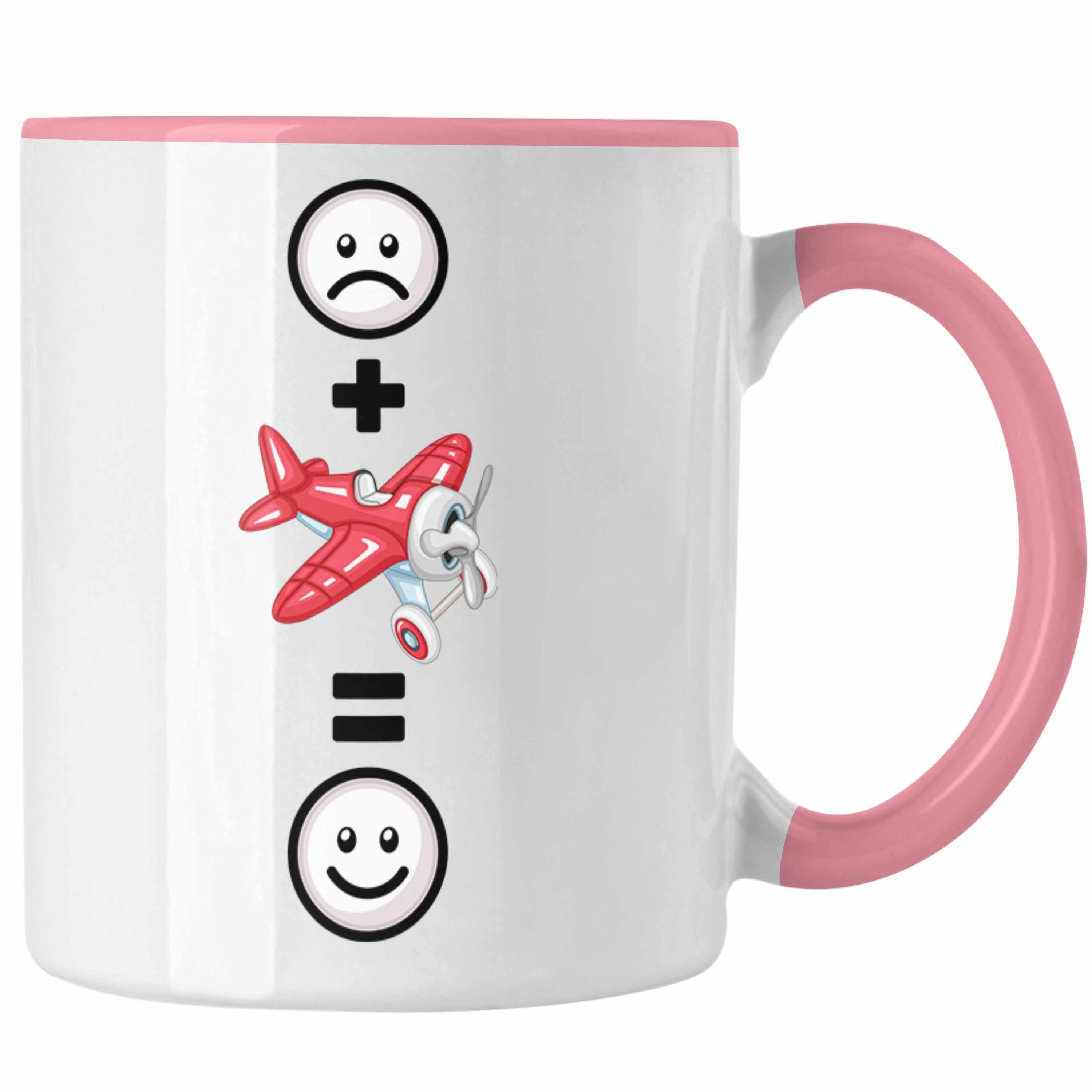 Trendation Tasse Kunstflugzeug Tasse Geschenk für Kunstflieger Geburtstag Lustige Gesch Rosa