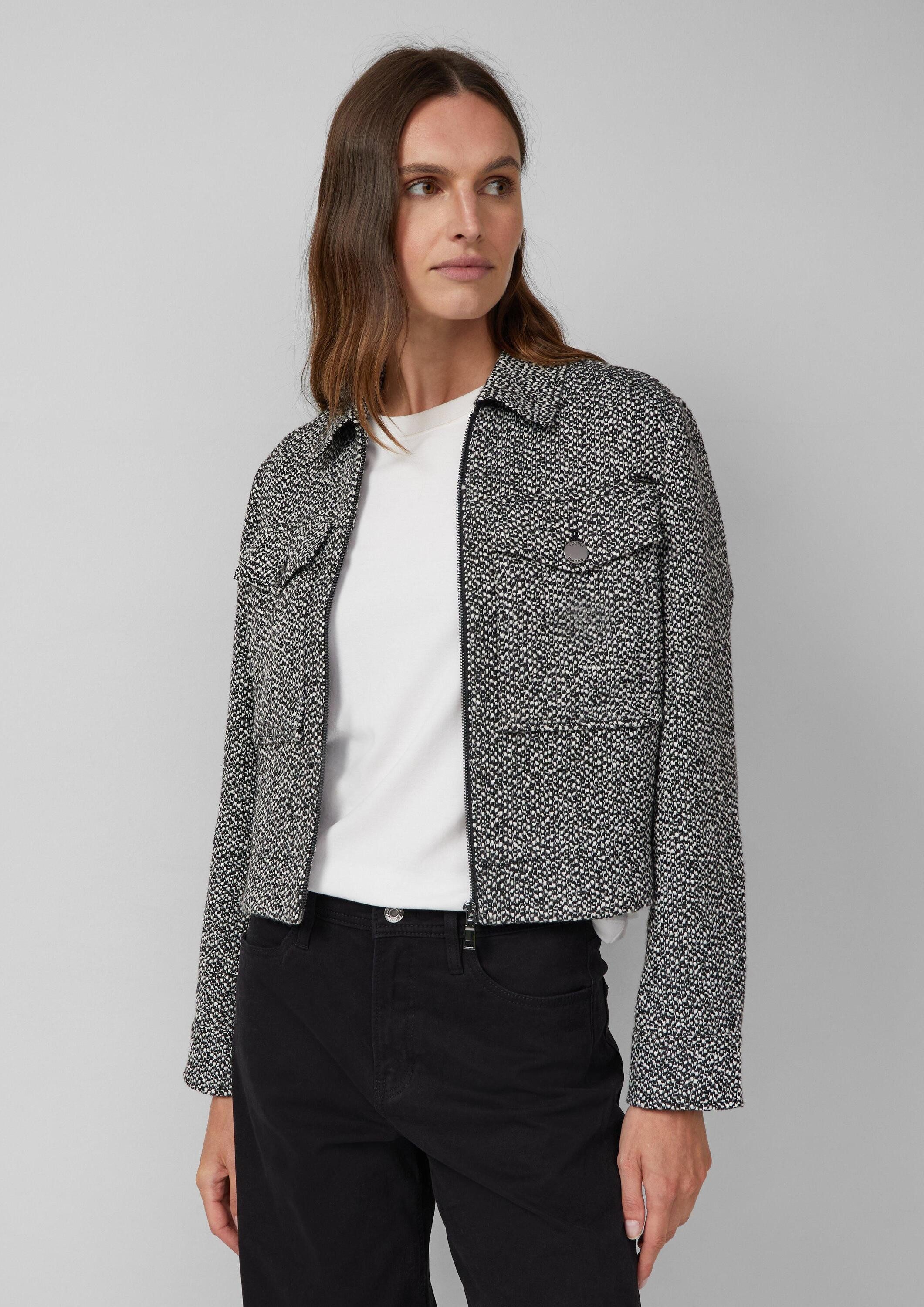 s.Oliver Funktionsjacke Indoor-Jacke Bouclé-Jacke mit aufgesetzten Taschen günstig online kaufen