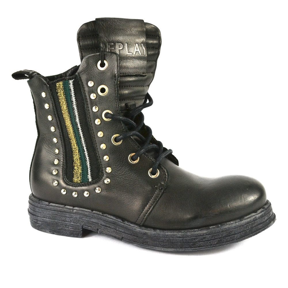 Replay Replay Biker Boots aus Leder Сапоги Schwarz