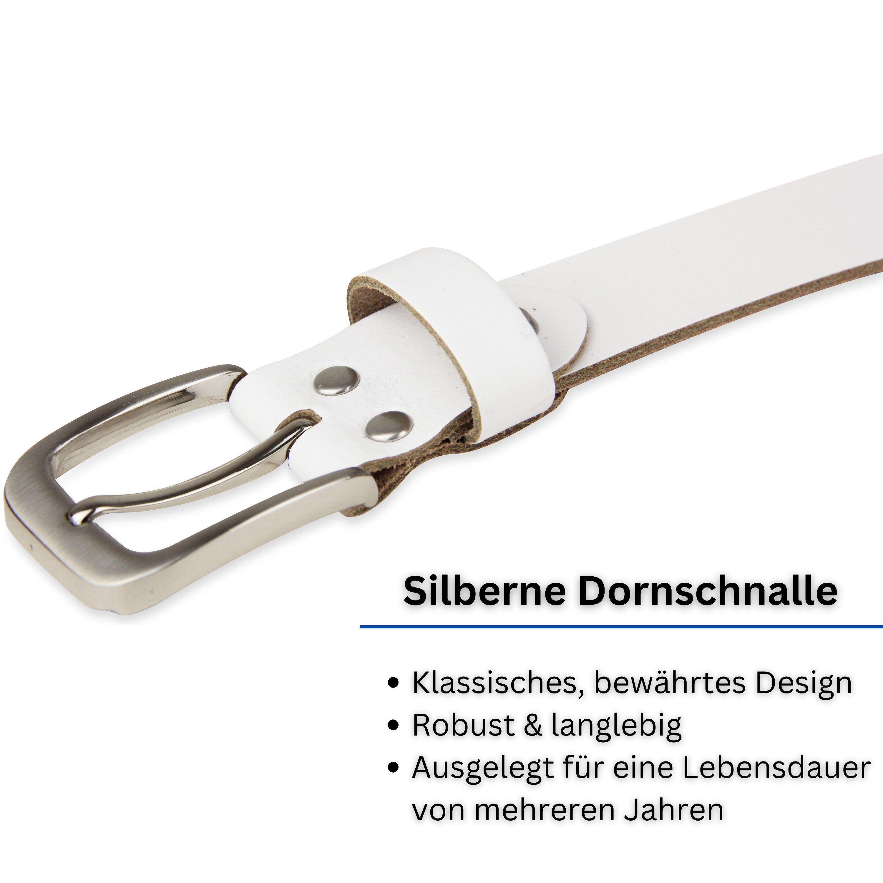 Frentree Ledergürtel aus 100% Echtleder, MADE IN GERMANY 3 cm breiter Gürtel aus Leder, kürzbar, Braun