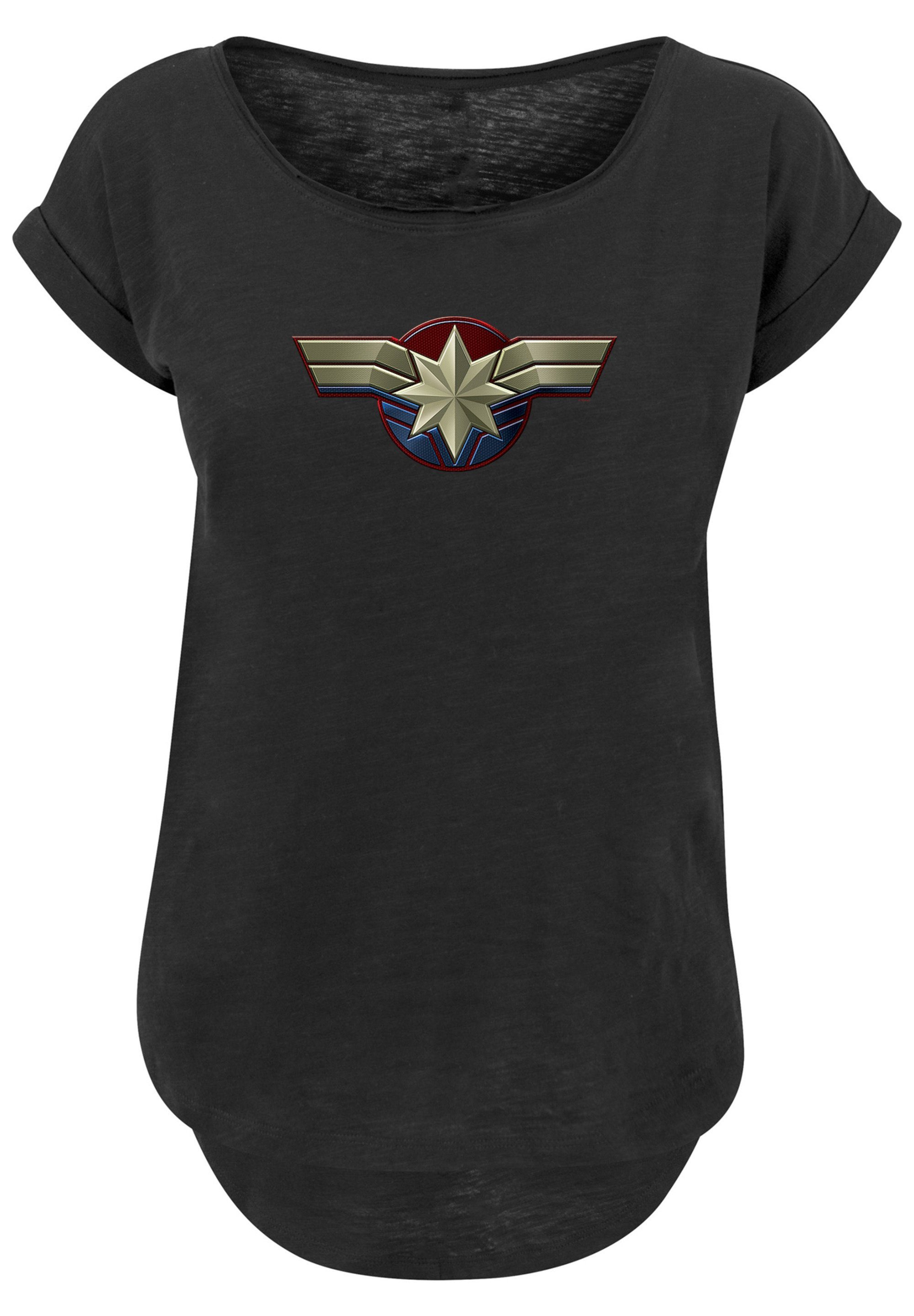 Chest Captain T-Shirt F4NT4STIC Print Marvel Emblem schwarz Marvel