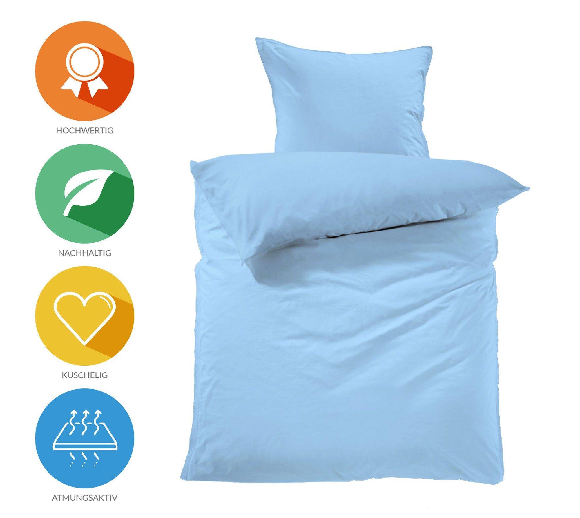 Lavea Bettwäsche Jasmin, Set aus 1x 80x80cm Kissenbezug & 1x 135x200cm Bett günstig online kaufen