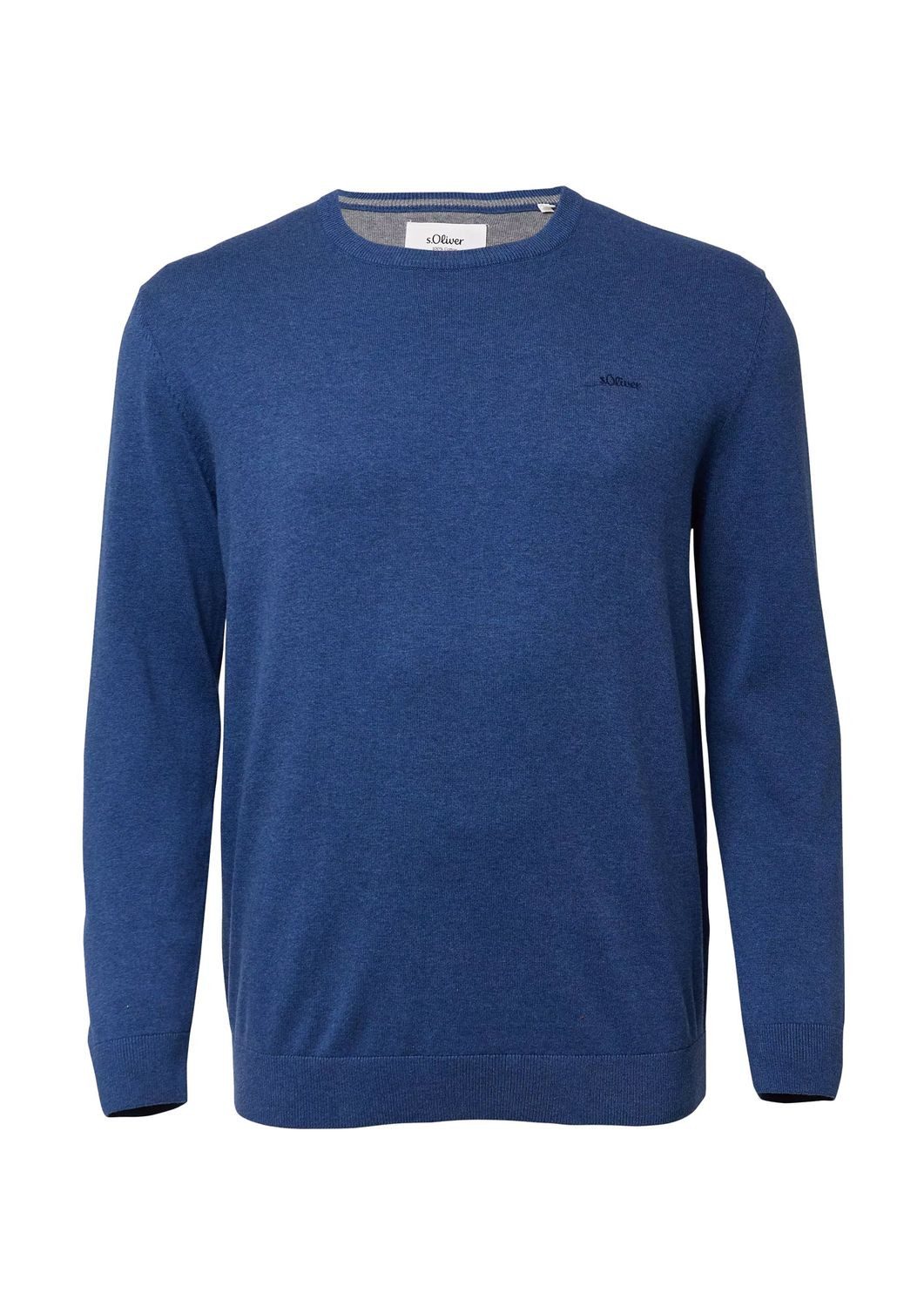 s.Oliver Rundhalspullover Basic (1-tlg) mit gesticktem Logo auf der Brust, günstig online kaufen