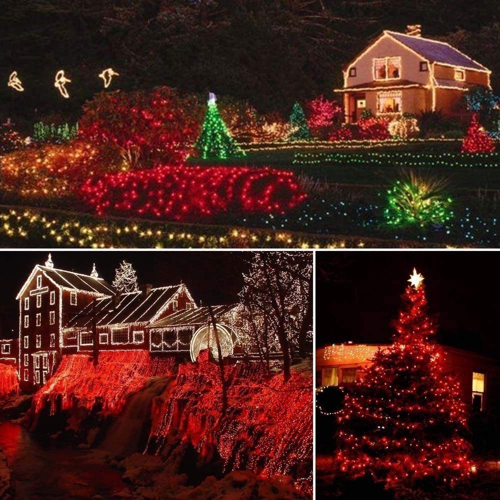 LED 8 Lichterkette Halloween,Party,Fensterdeko Rot Vorhang Modi,10M/20M/30M/50M/100M,für Laybasic Licht, Lichterkette Dekolicht,Weihnachtsbeleuchtung,LED