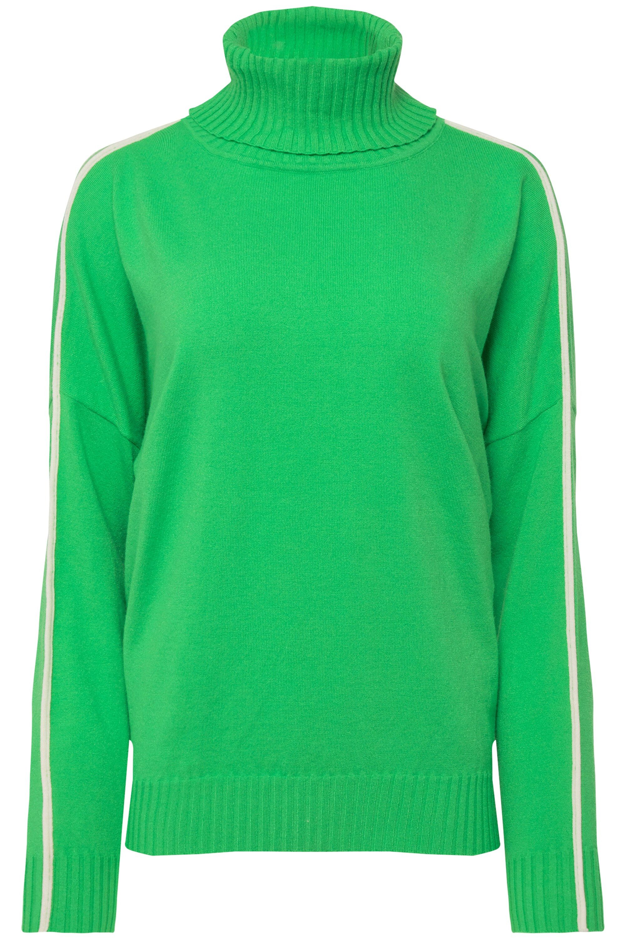 Laurasøn Strickpullover Pullover Stehkragen Langarm Schmuckstreifen günstig online kaufen