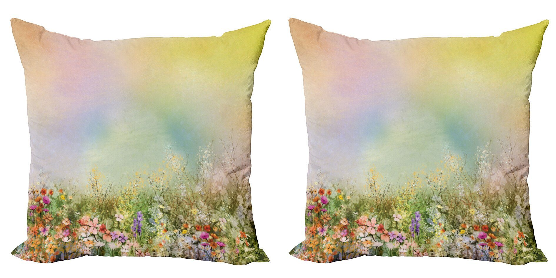 Modern Accent Frühlings-Blumen-Natur Abakuhaus (2 Stück), Doppelseitiger Blumen Kissenbezüge Digitaldruck,