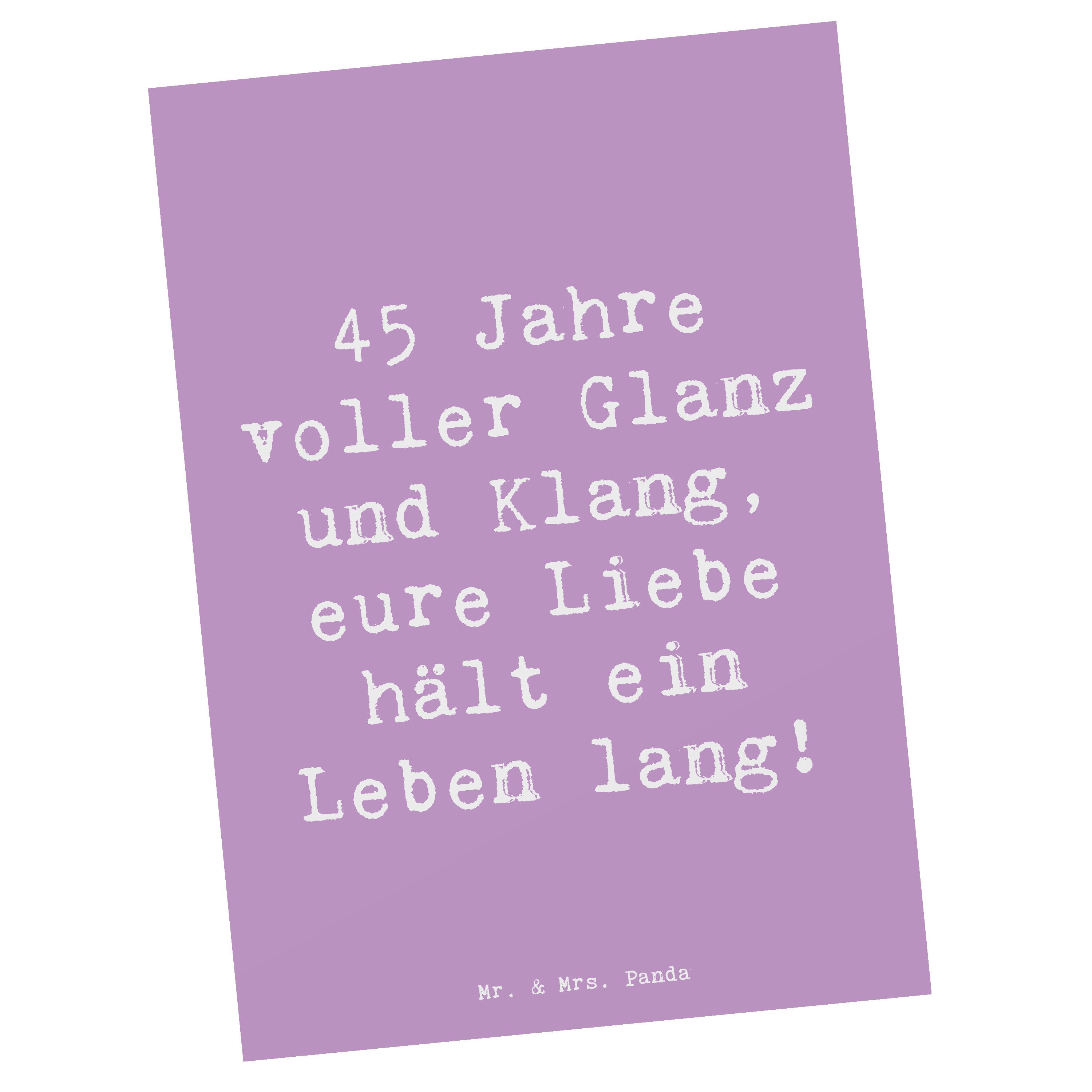Postkarte 45. Hochzeitstag Messinghochzeit - Lavendeltraum - Geschenk, 45 Jahre