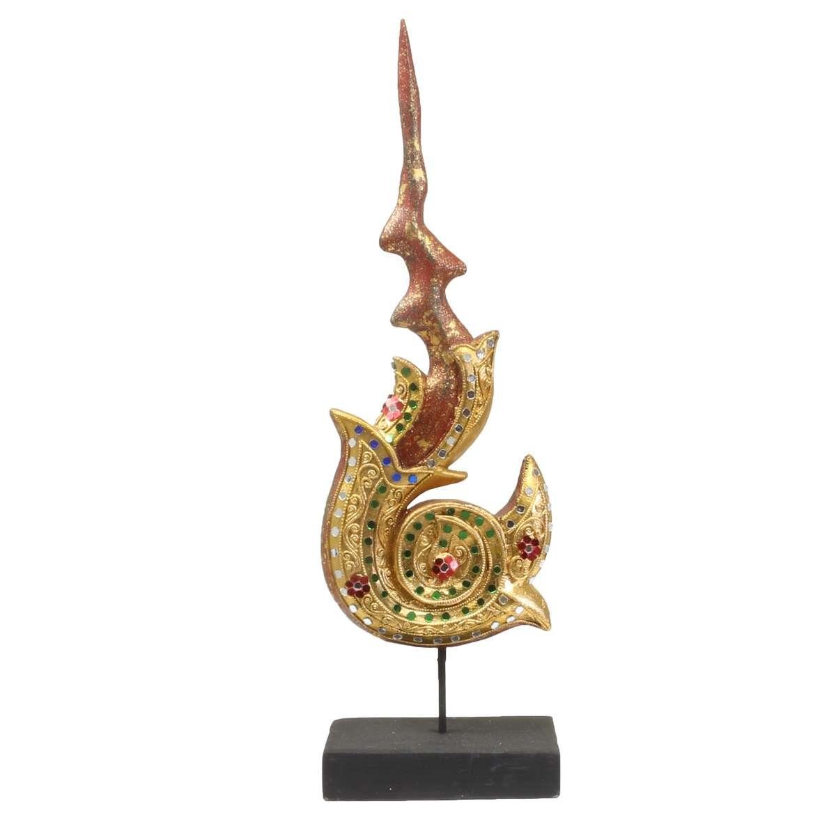 Oriental Galerie Dekofigur Skulptur Flamme Rot Gold (1 St), traditionelle Herstellung in Handarbeit im Ursprungsland | Dekofiguren
