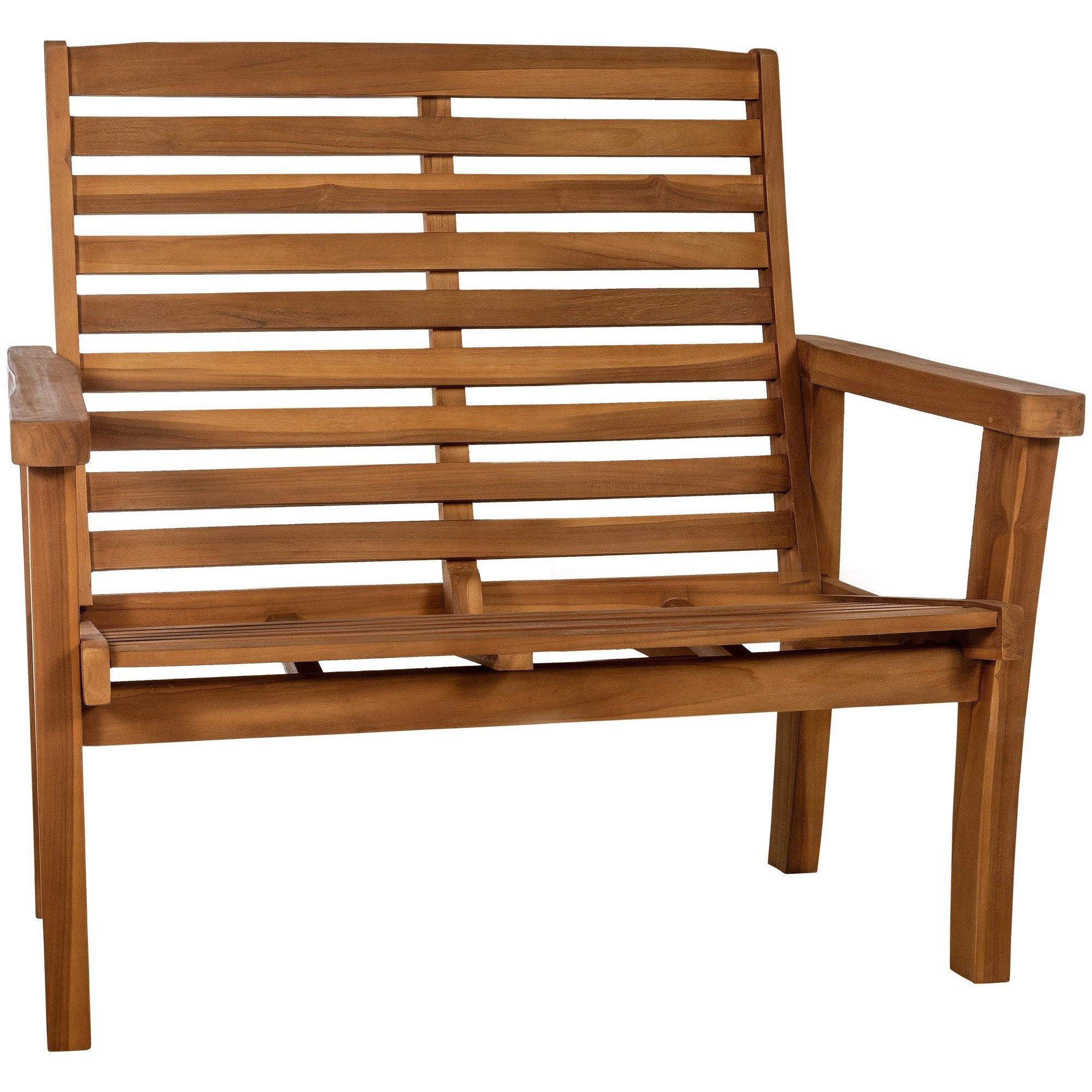 CLP Gartenbank Liegebank Terrassenbank Parkbank (Spar-Set, 1-St., 120x78x111 cm wetterfest), Teakholz, 3-stufige Liegefunktion, 150 kg belastbar