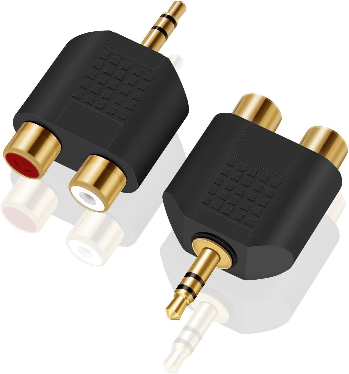 FELIXLEO 6er 3,5mm Stereo Stecker Auf 2 RCA Buchse Audio Adapter Audio-Adapter