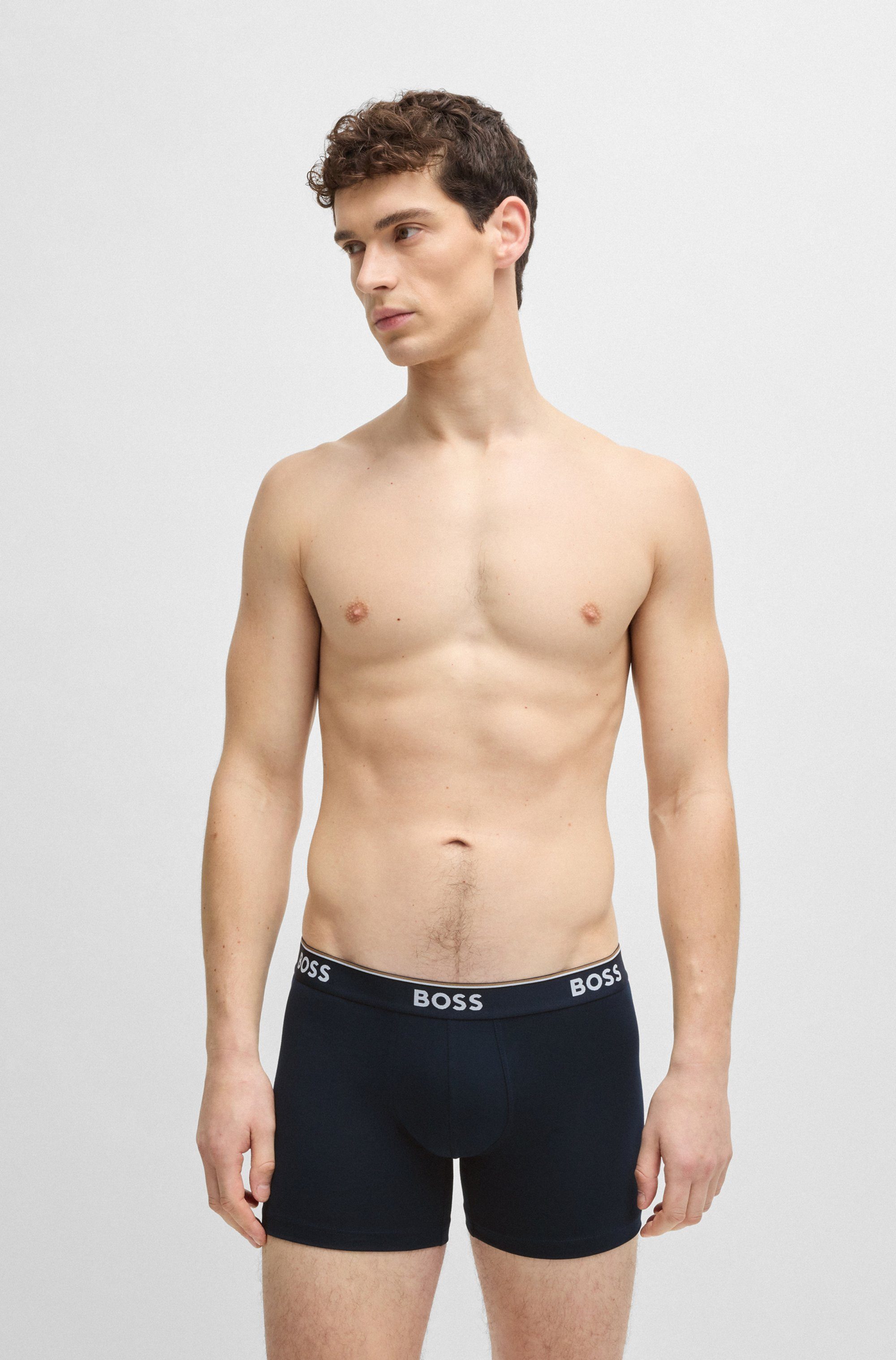 BOSS Langer Boxer Brief 3 PACK mit farblich passendem Webbund günstig online kaufen