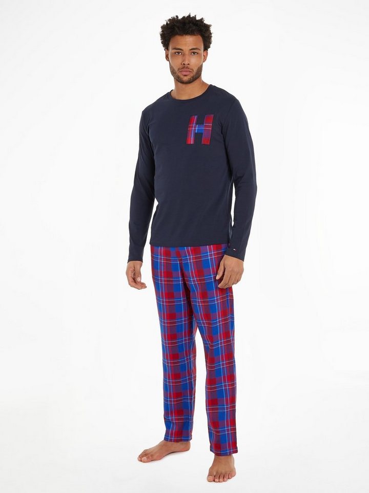 Tommy Hilfiger Underwear Pyjama LS PANT SLIPPERS SET FLANNEL (Set, 3 tlg.,  Pyjama + Slipper) im Karo-Design