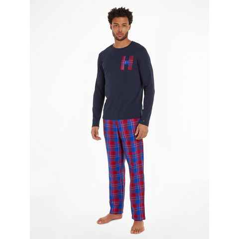 Tommy Hilfiger Underwear Pyjama LS PANT SLIPPERS SET FLANNEL (Set, 3 tlg., Pyjama + Slipper) im Karo-Design