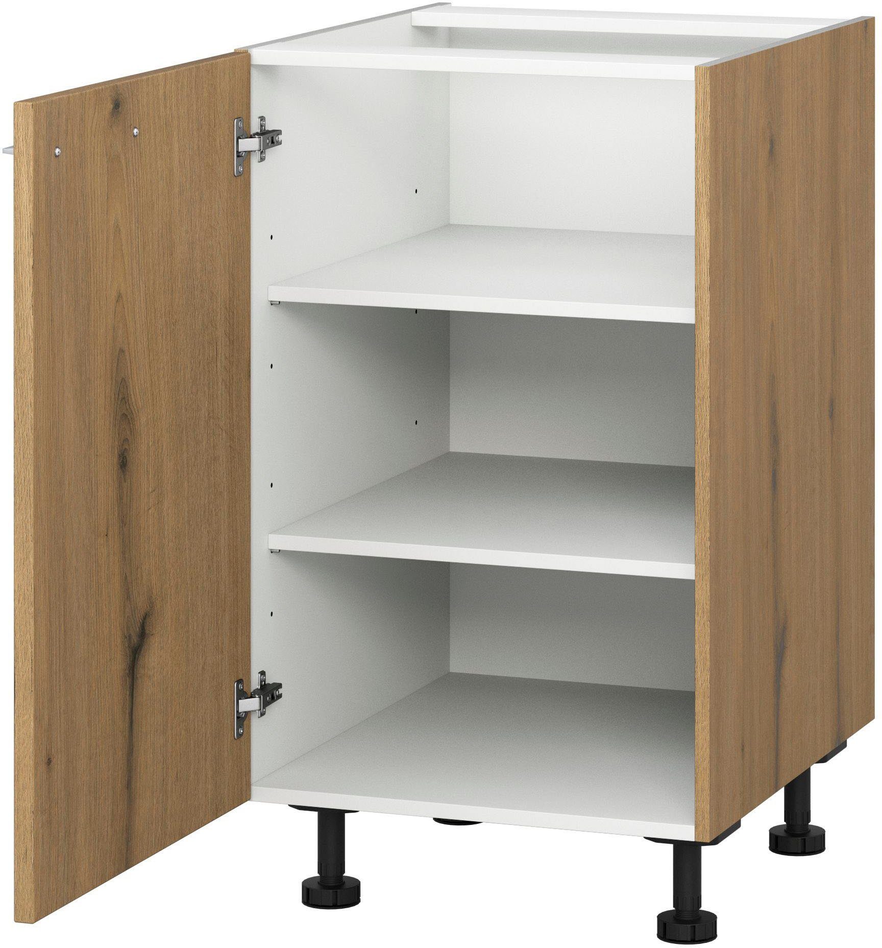 KOCHSTATION Unterschrank KS-Trea U50 mit zwei Einlegeböden, Breite 50 cm, Höhe 75 cm