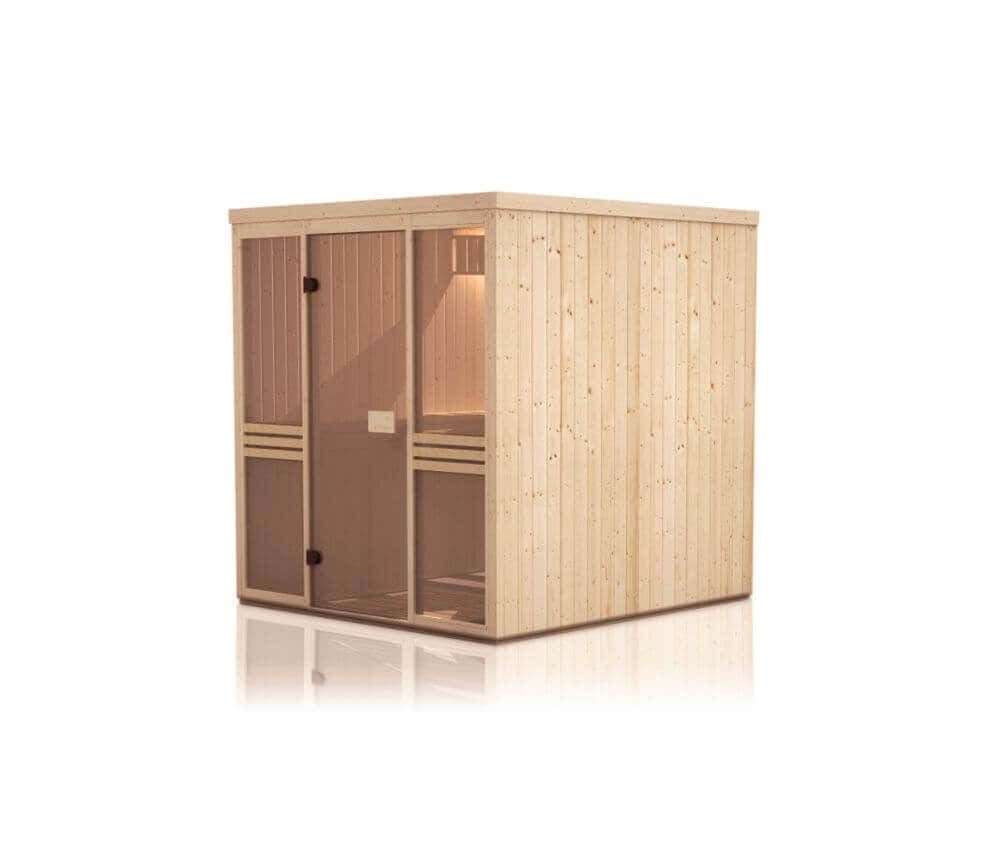 FinnTherm Sauna Innensauna Karina, BxTxH: 175 x 194 x 199 cm, 72 mm, in Naturbelassen