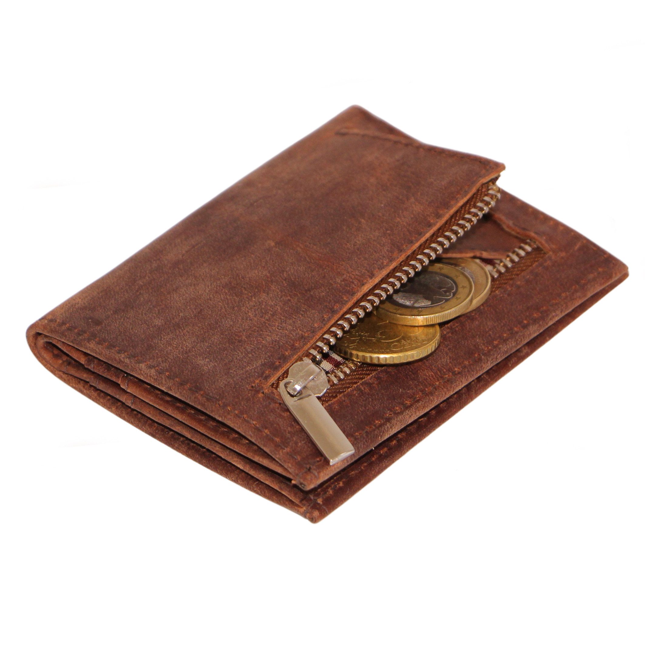 ALMADIH Mini Geldbörse Leder SP3 Portemonnaie Slim wallet mini Geldbörse 6 Fächer