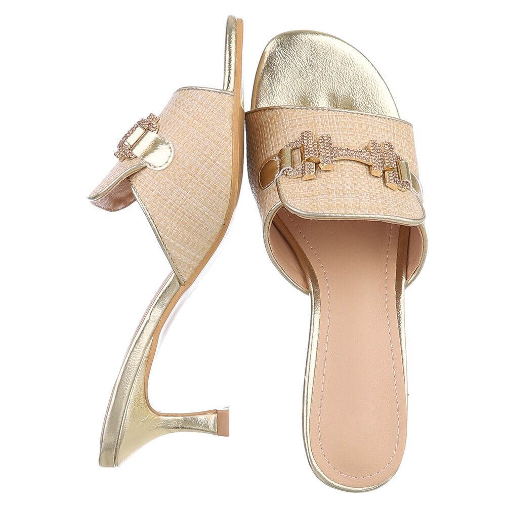 Ital-Design Elegante Peeptoe-Pantoletten mit Absatz für Damen Pantolette (8 günstig online kaufen