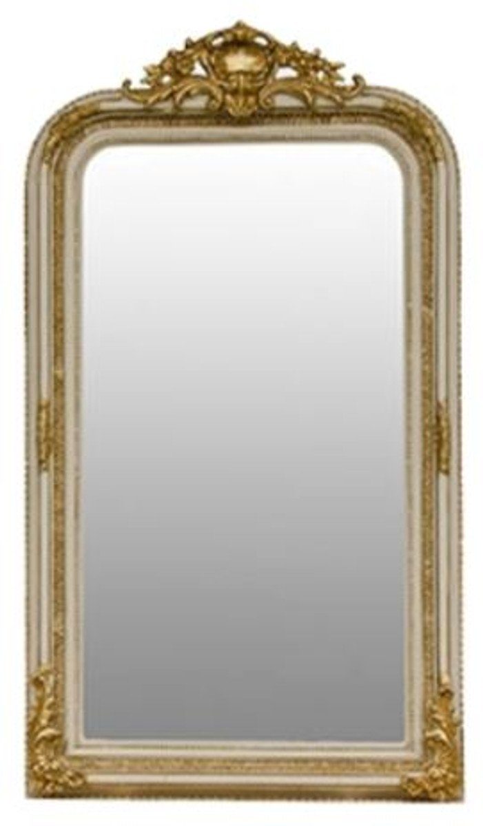 Gold Wohnzimmermöbel H. - 86 x Barock 155 cm im Barockspiegel Spiegel Padrino Barockstil Creme / Casa
