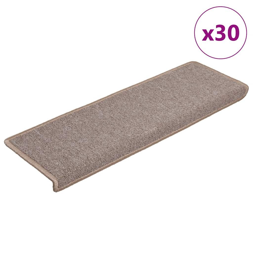 vidaXL Stufenmatte Stufenmatten 30 Stk 65x21x4 cm Hellbraun