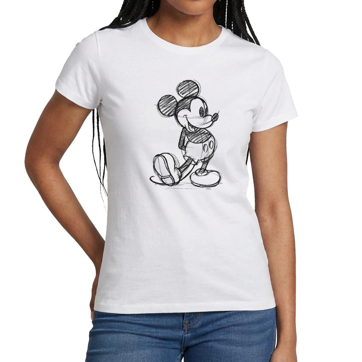 Spreadshirt T-Shirt Mickey & Minnie Zeichnung Frauen T-Shirt (1-tlg) günstig online kaufen