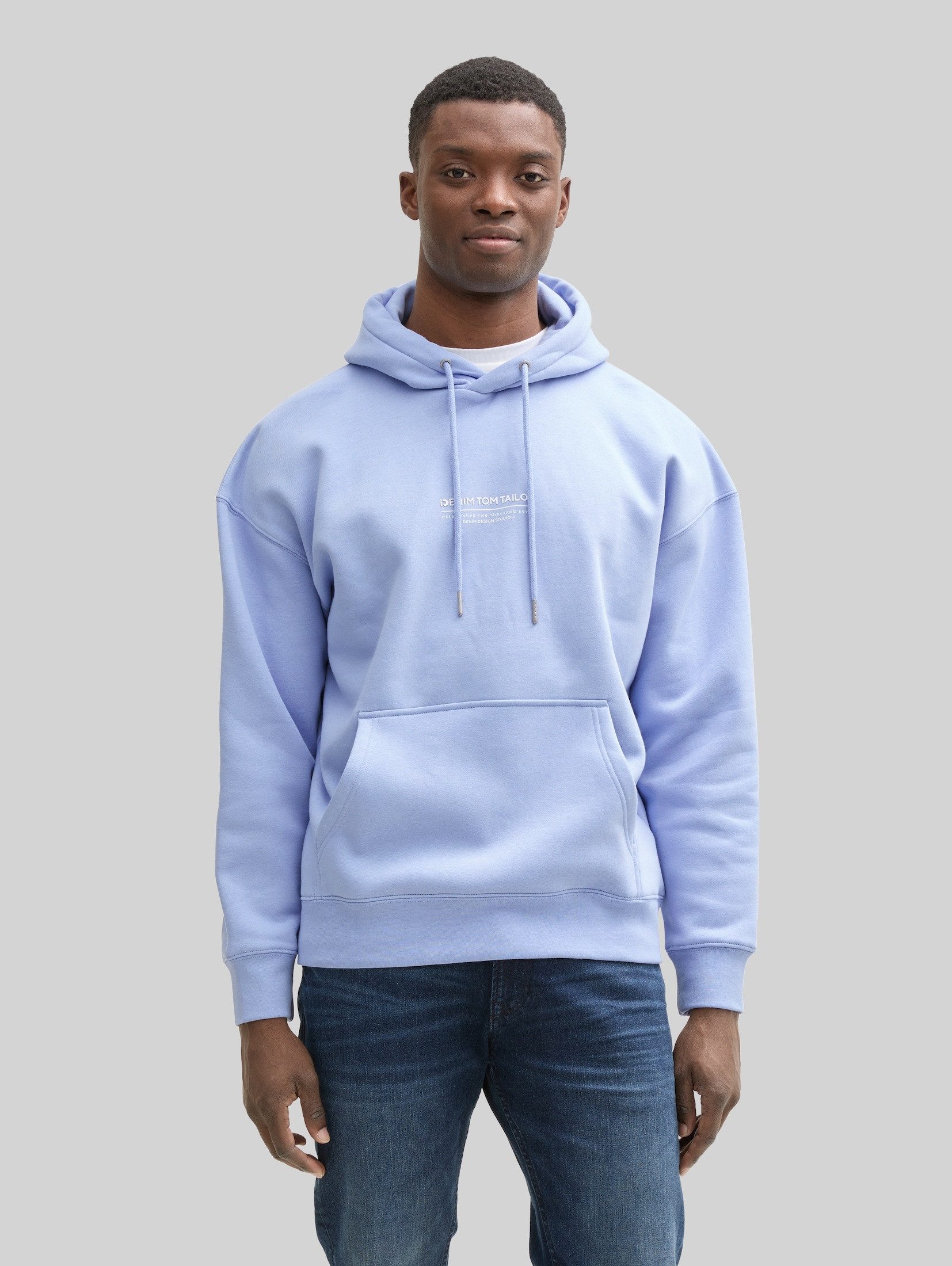 TOM TAILOR Denim Sweatshirt Strick & Sweatshirts Relaxed Hoodie Sweatshirt mit Logo-Print
