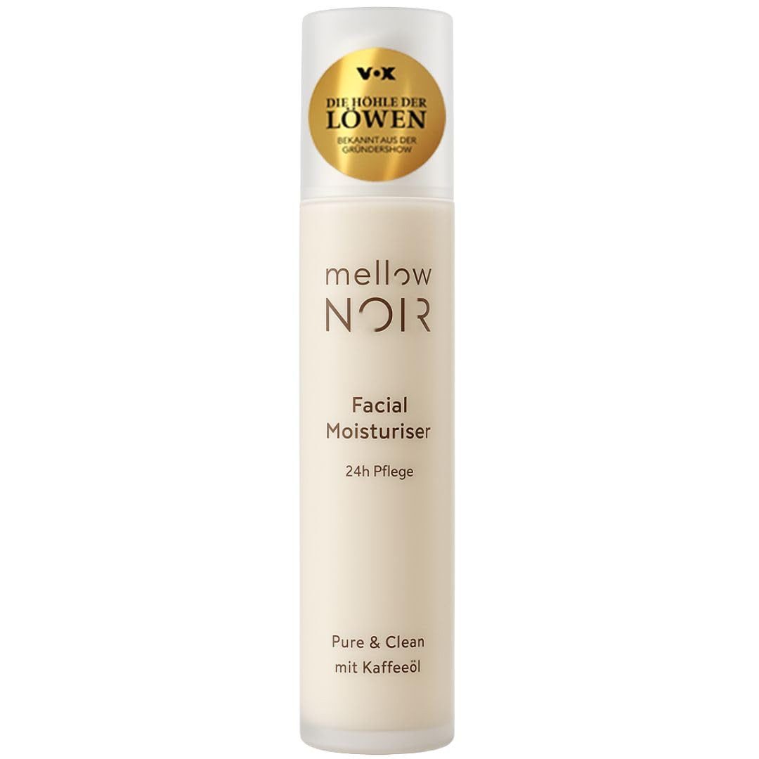 mellow NOIR Feuchtigkeitscreme Facial Moisturiser 50 ml – 24h Feuchtigkeit vegane Gesichtscreme, Zertifizierte Naturkosmetik