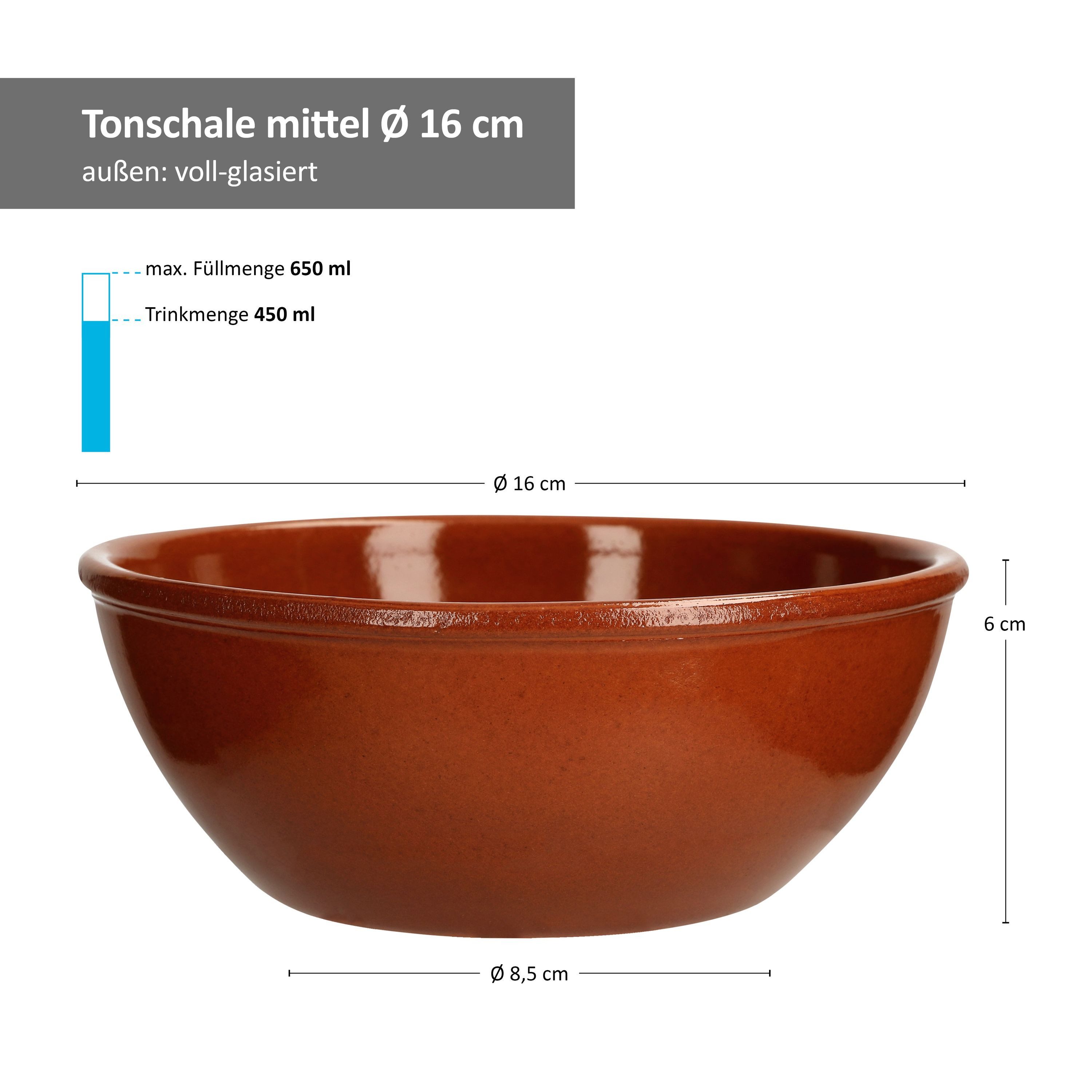 MamboCat Servierschale 6er Set Tonschale 15cm braun glasiert 650ml - 99538, Steingut – Bild 2 von 3