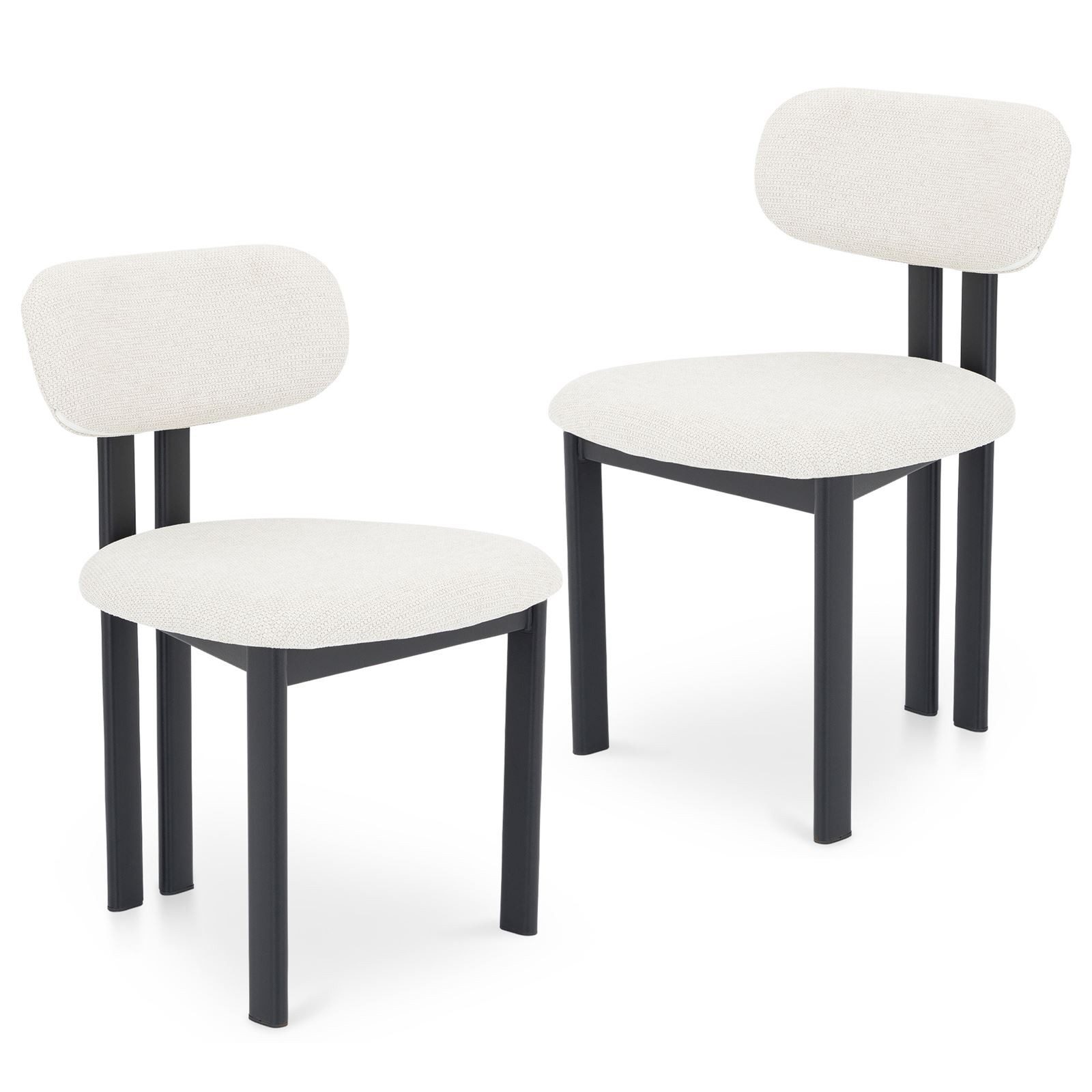 IDIMEX Esszimmerstuhl FRANCA (2 St), Esszimmerstühle im 2er Set mit Stoffbezug und Metallgestell Weiß