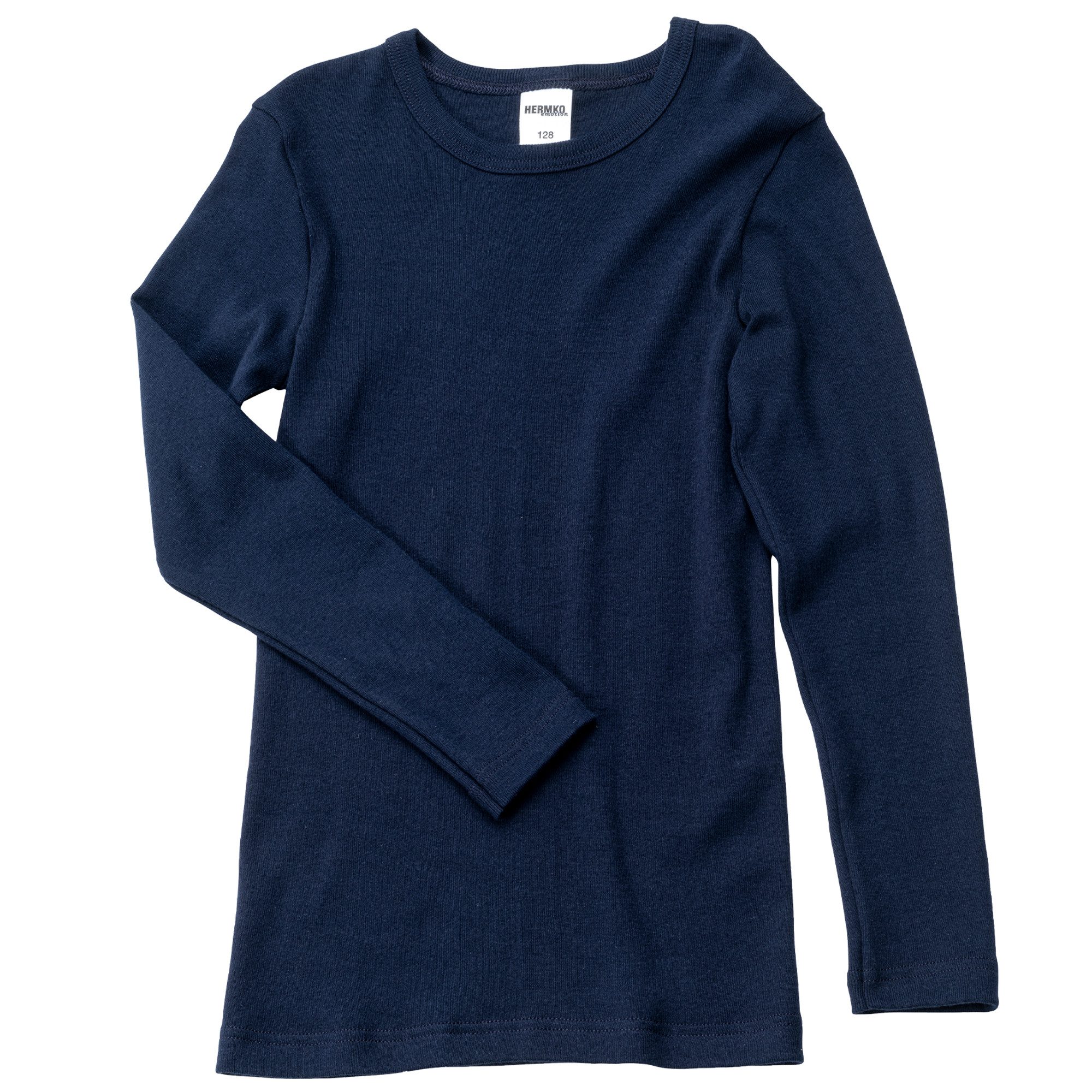 HERMKO Unterziehshirt 2830 Kinder langarm Shirt 100% Bio-Baumwolle Longsleeve Mädchen Jungen