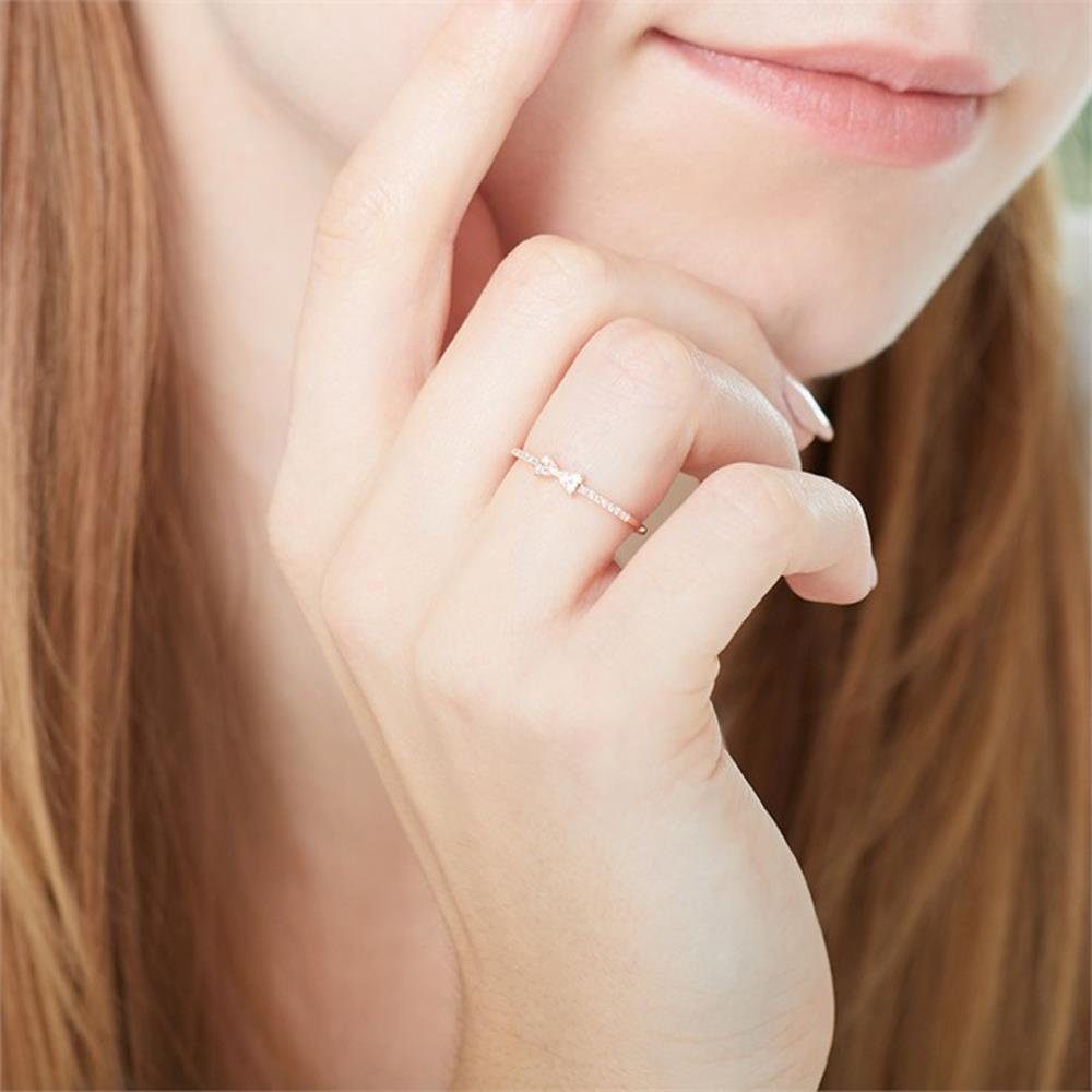 Unique Goldring Ring Schleife 14K Roség...