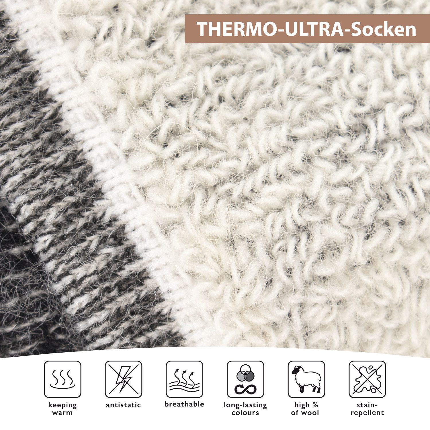 Footstar Thermosocken THERMO-ULTRA Wollsocken - Damen Herren & Kinder (1er & 2er)