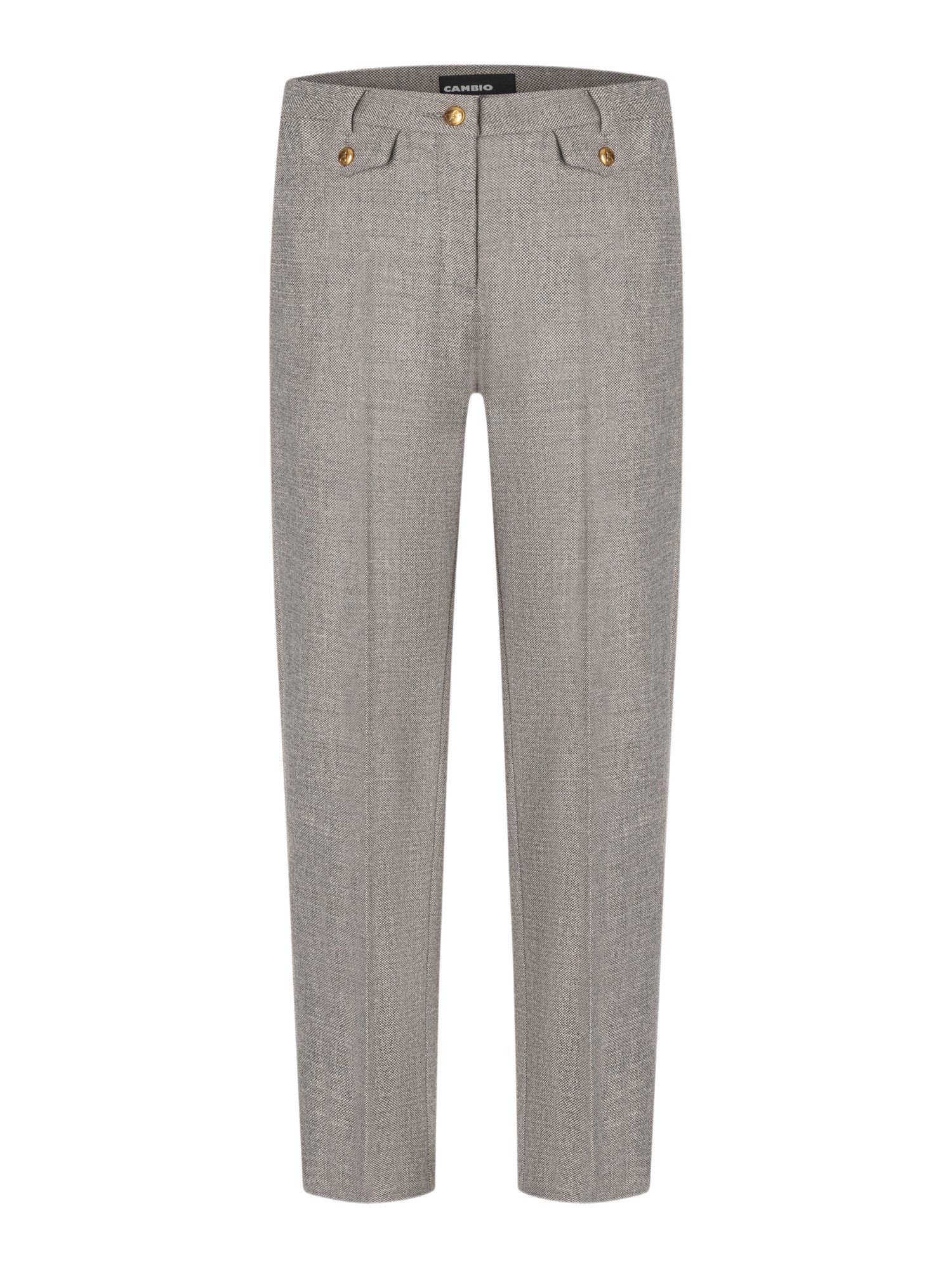 Cambio Stoffhose grau, Casual, Baumwolle, Unifarben, Tapered Fit, Mittel