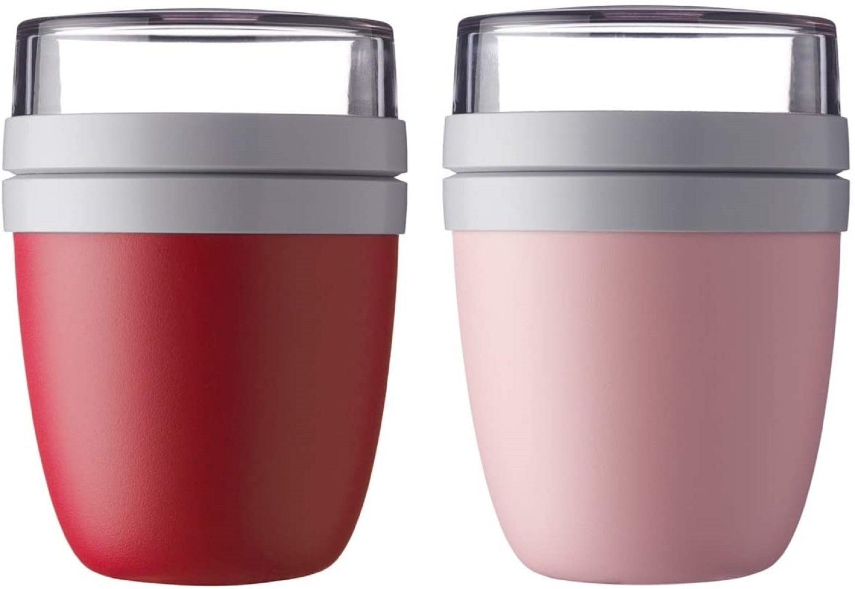 Mepal Lunchbox Lunchpot Ellipse 2-er Set Lunchbox (Nordic Red - Nordic Pink), Polypropylen (PP), PCTG