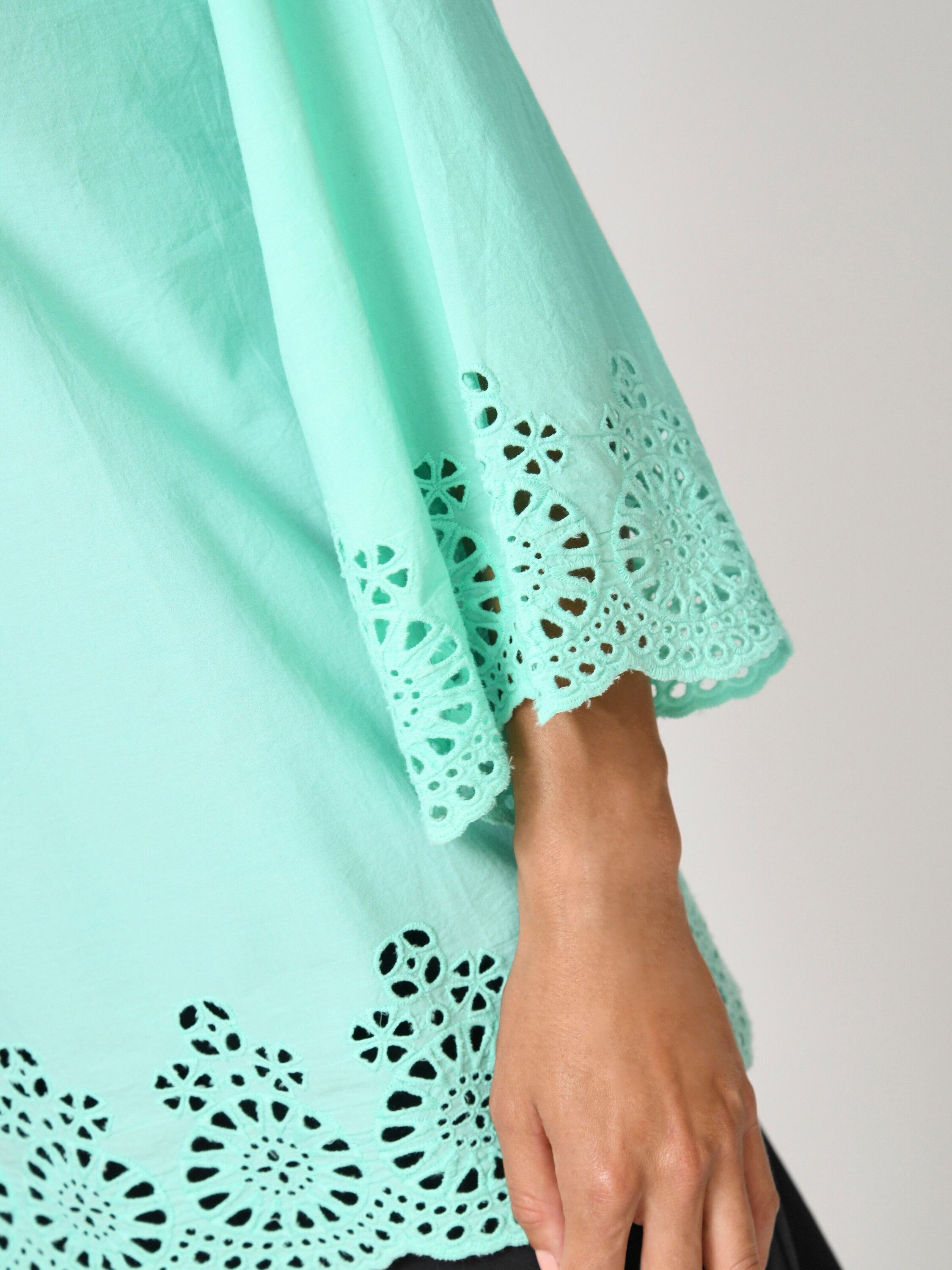 Alba Moda Tunika Bluse mit sommerlicher Lochspitze