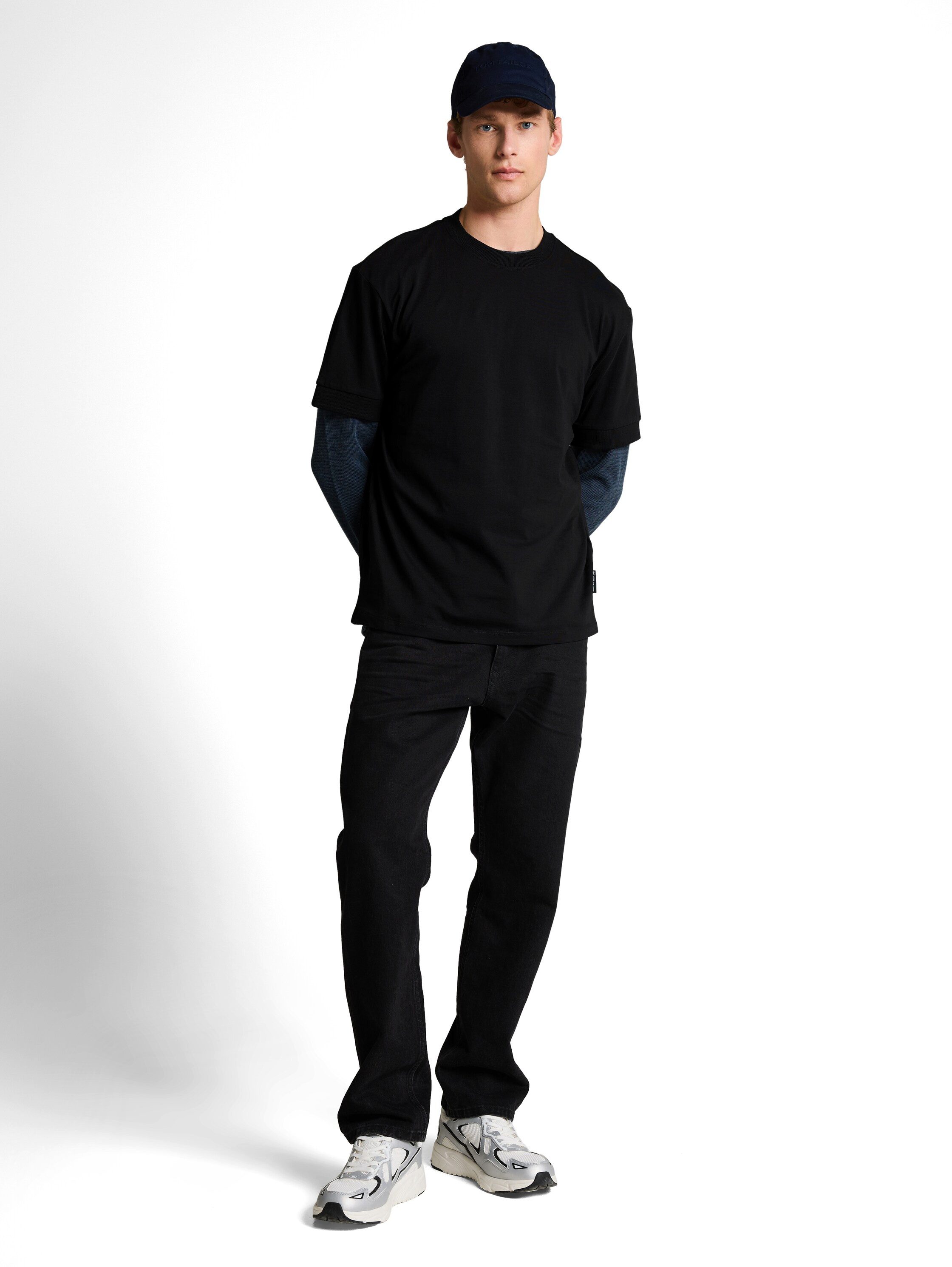 TOM TAILOR Denim T-Shirt unifarben – Bild 4 von 5