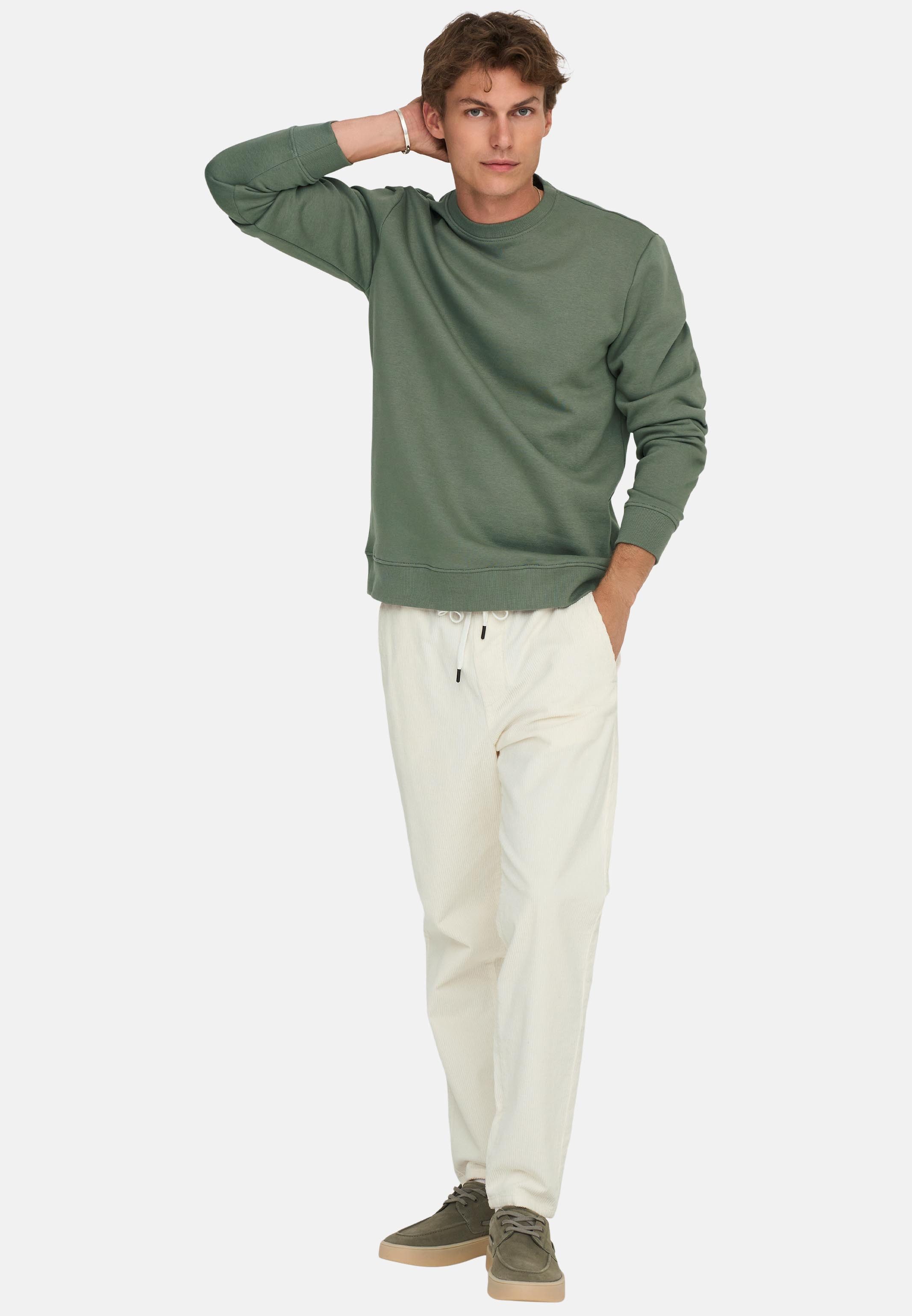 ONLY & SONS Rundhalspullover Connor (1-tlg) Sweatshirt - Baumwolle - Atmungsaktiv - Weiche, gebürstete Innenseite