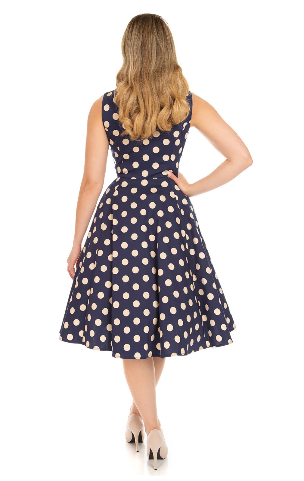 Hearts & Roses London A-Linien-Kleid Mia Polka Dot Vintage Retro Gepunktet günstig online kaufen