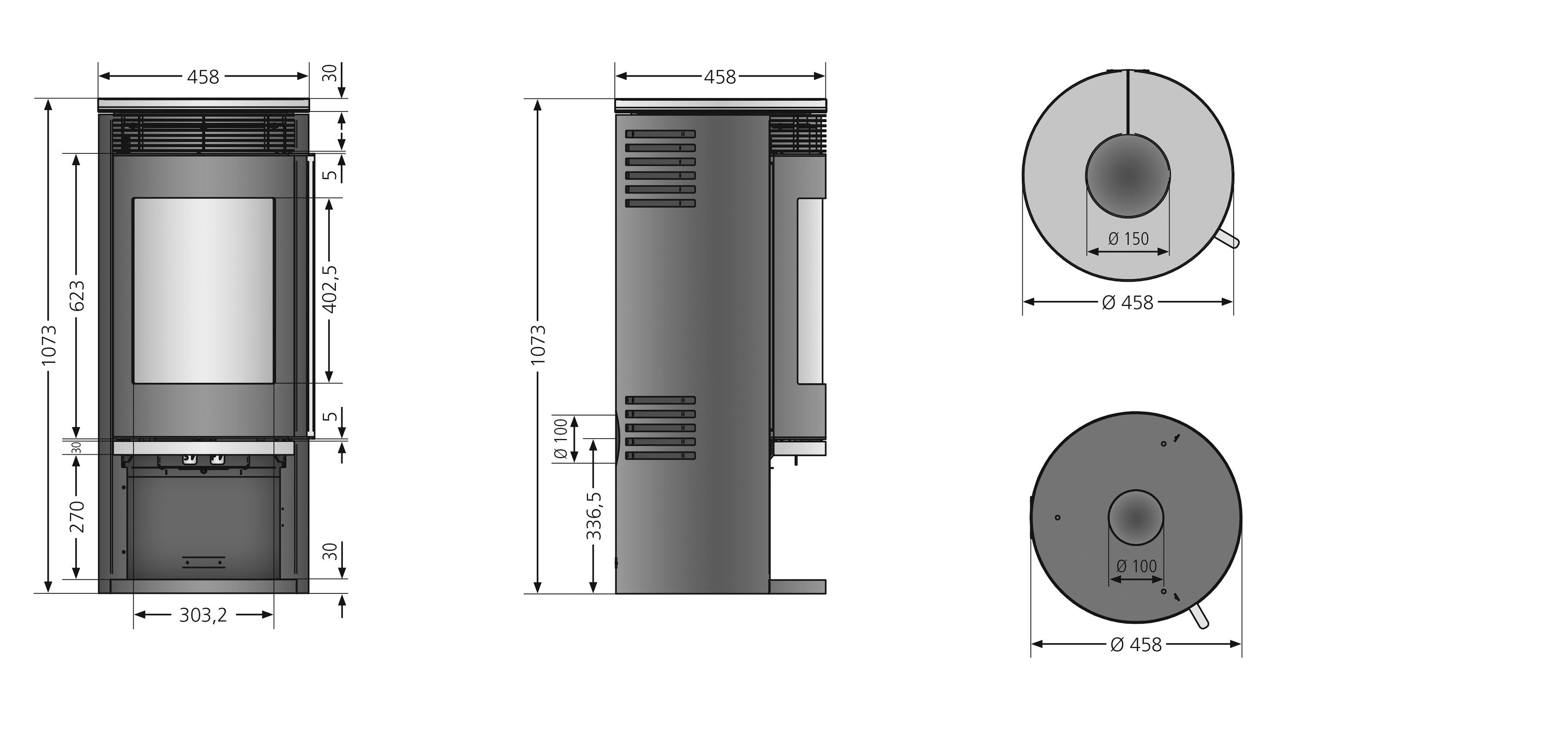 Oranier Kaminofen »Rota 2.0«, 5,5 kW, Zeitbrand
