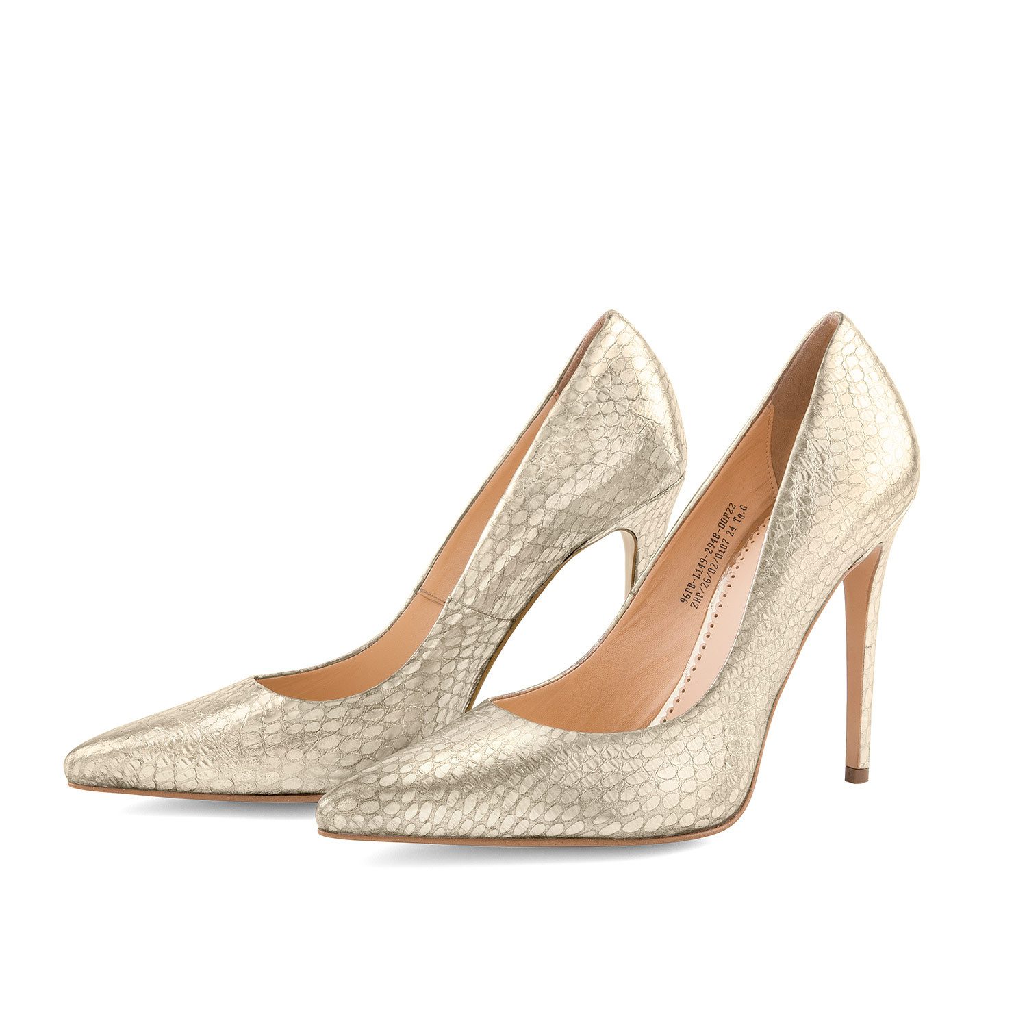 GosiaK. "Maxima" in antikem Gold High-Heel-Pumps aus echtem Leder, made in EU