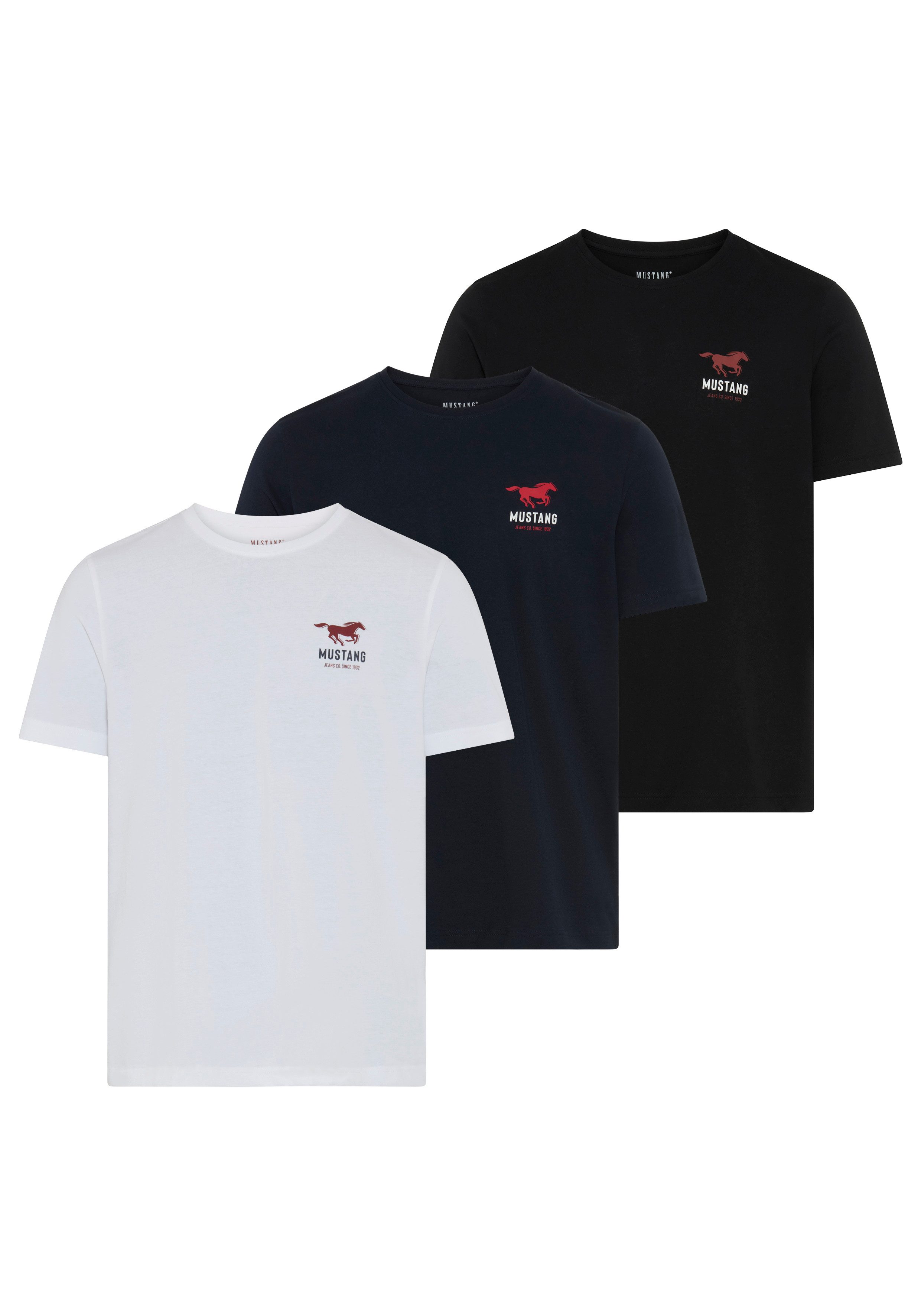 MUSTANG T-Shirt MUAlex 3-Pack (Packung, 3-tlg) auch ideal zum Unterziehen