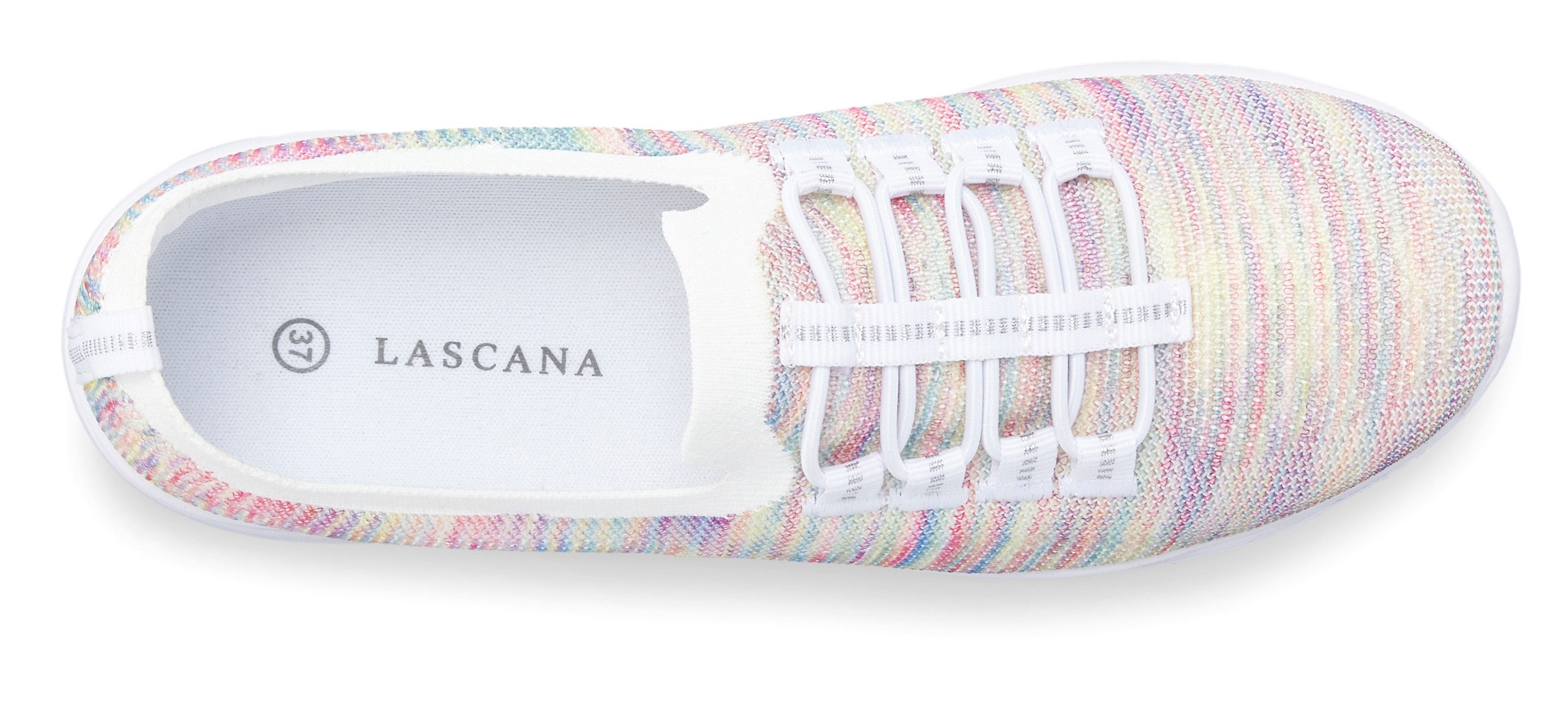 LASCANA Slipper, Halbschuh, Slip-On-Sneaker, Sneaker aus leichtem Textil-Material VEGAN