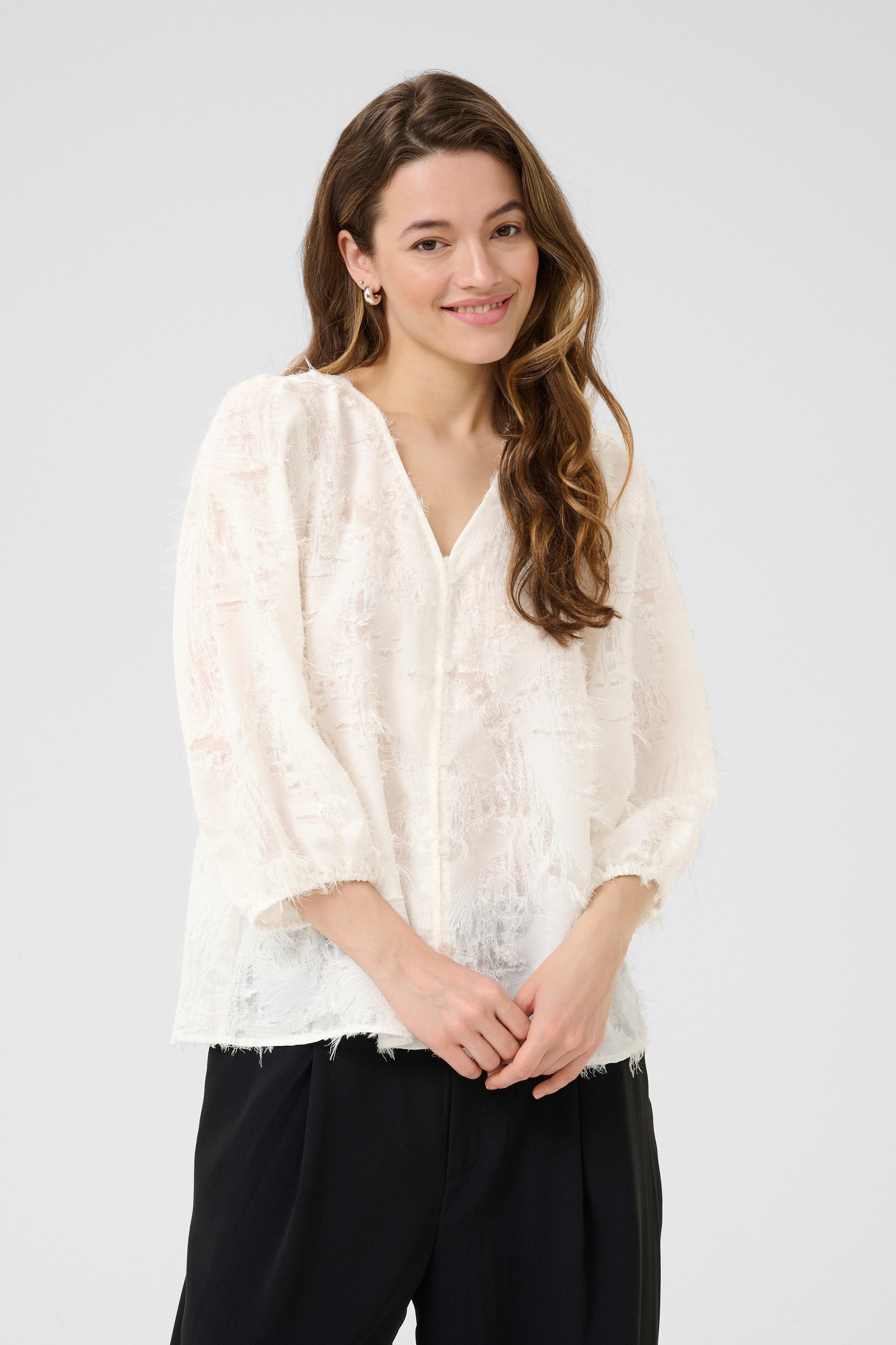 KAFFE Langarmbluse Langarm-Bluse KApariva