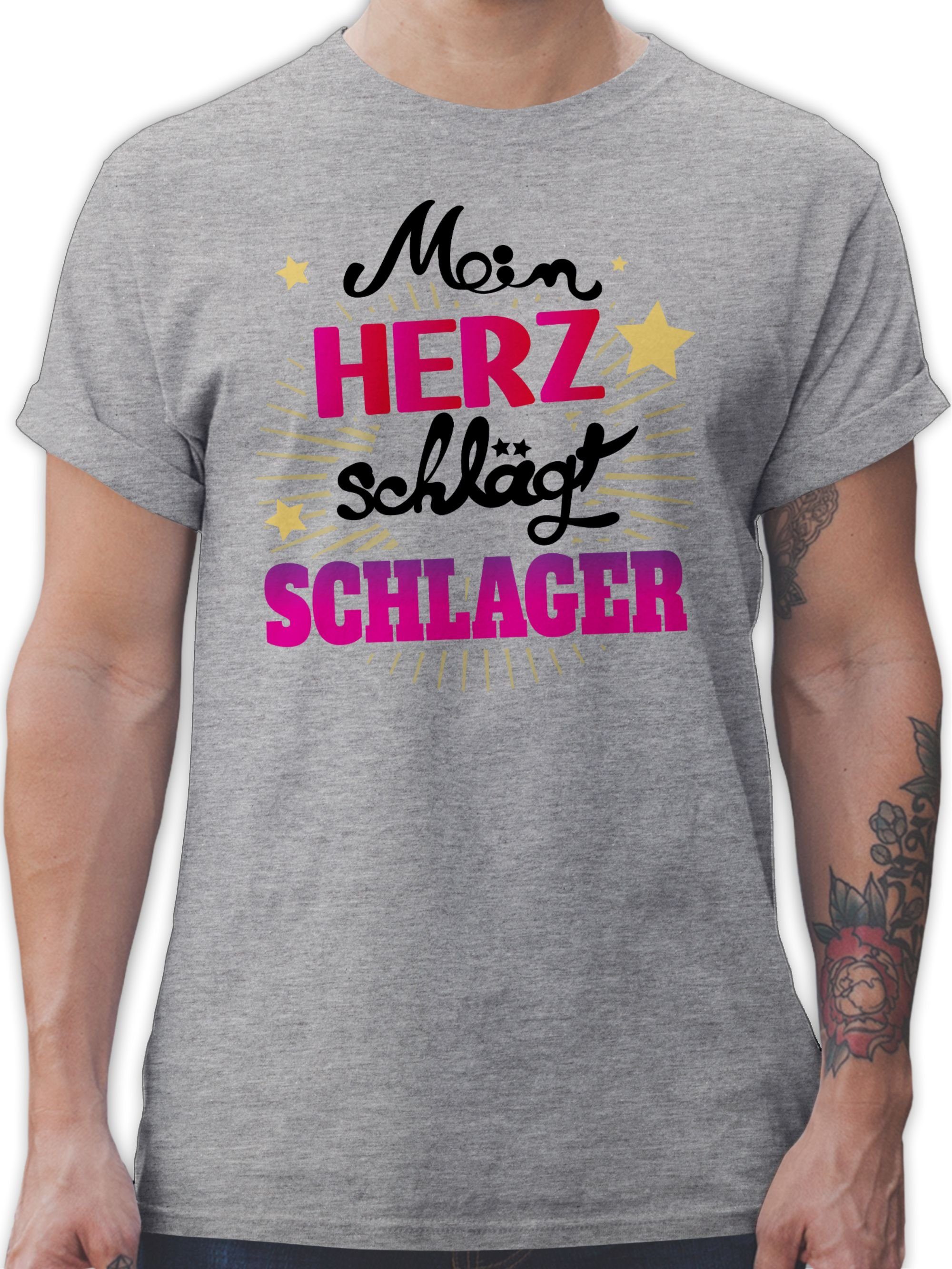 Shirtracer T-Shirt Mein Herz schlägt Schlager günstig online kaufen